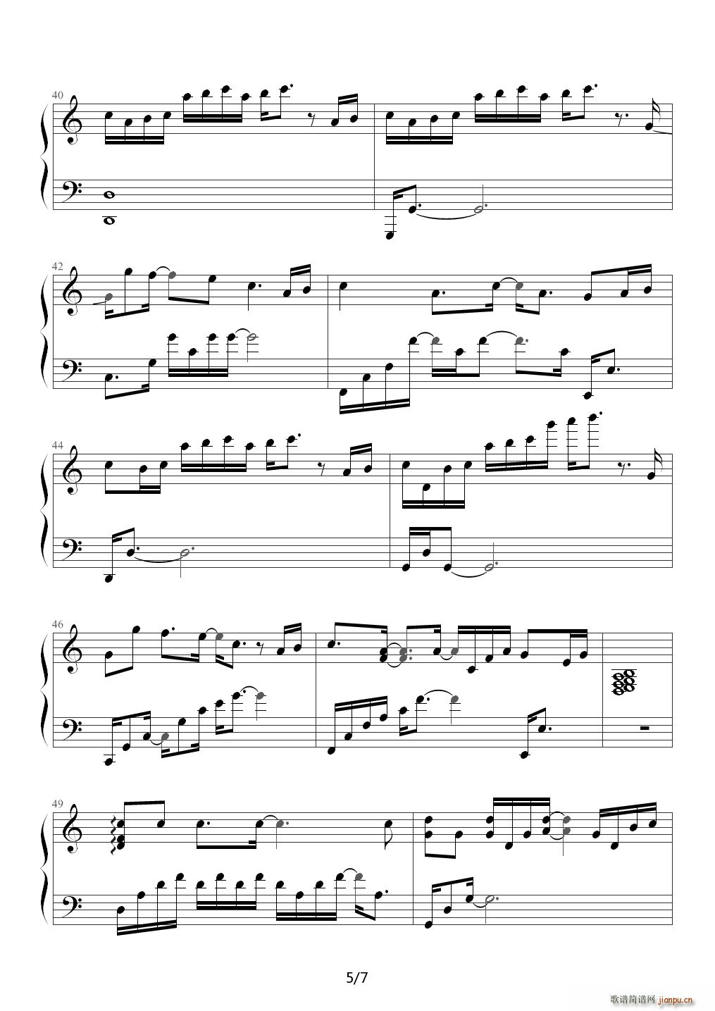 Monster 钢琴版 BigBang F调(钢琴谱)5