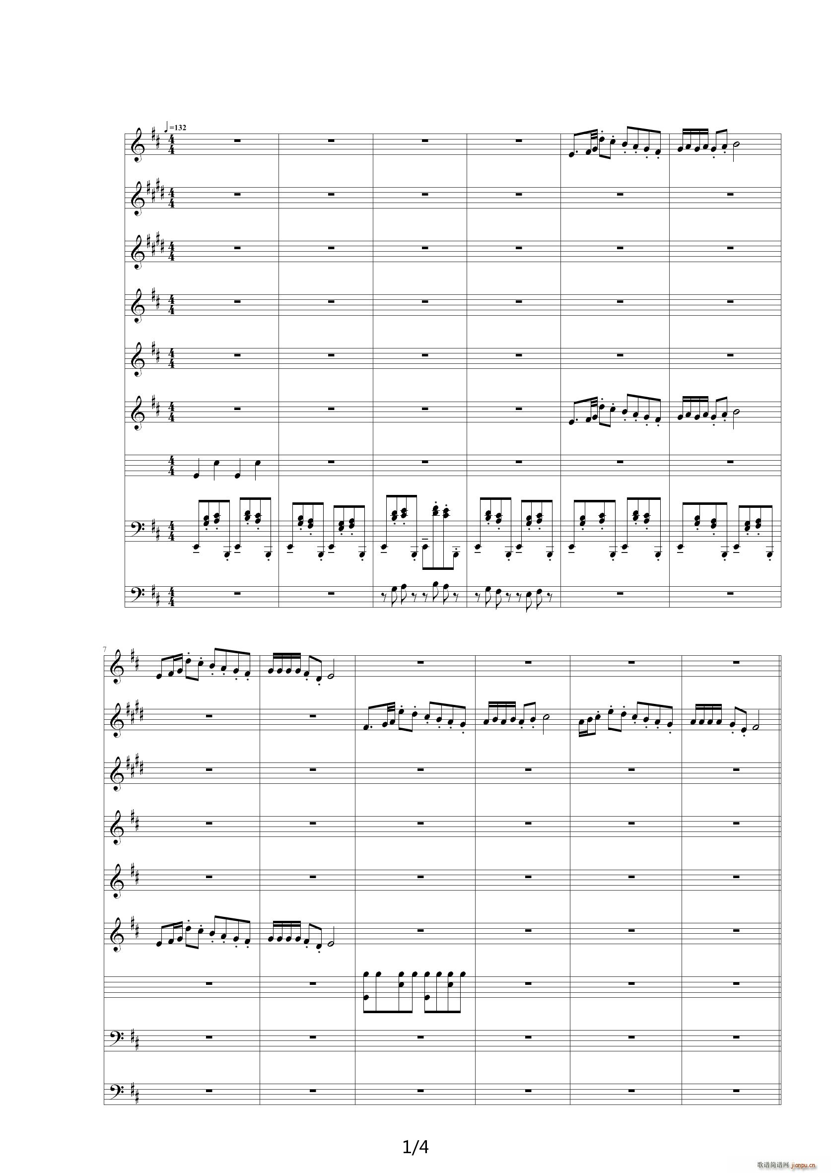 Kirby Air Ride Forest stage D调(钢琴谱)1