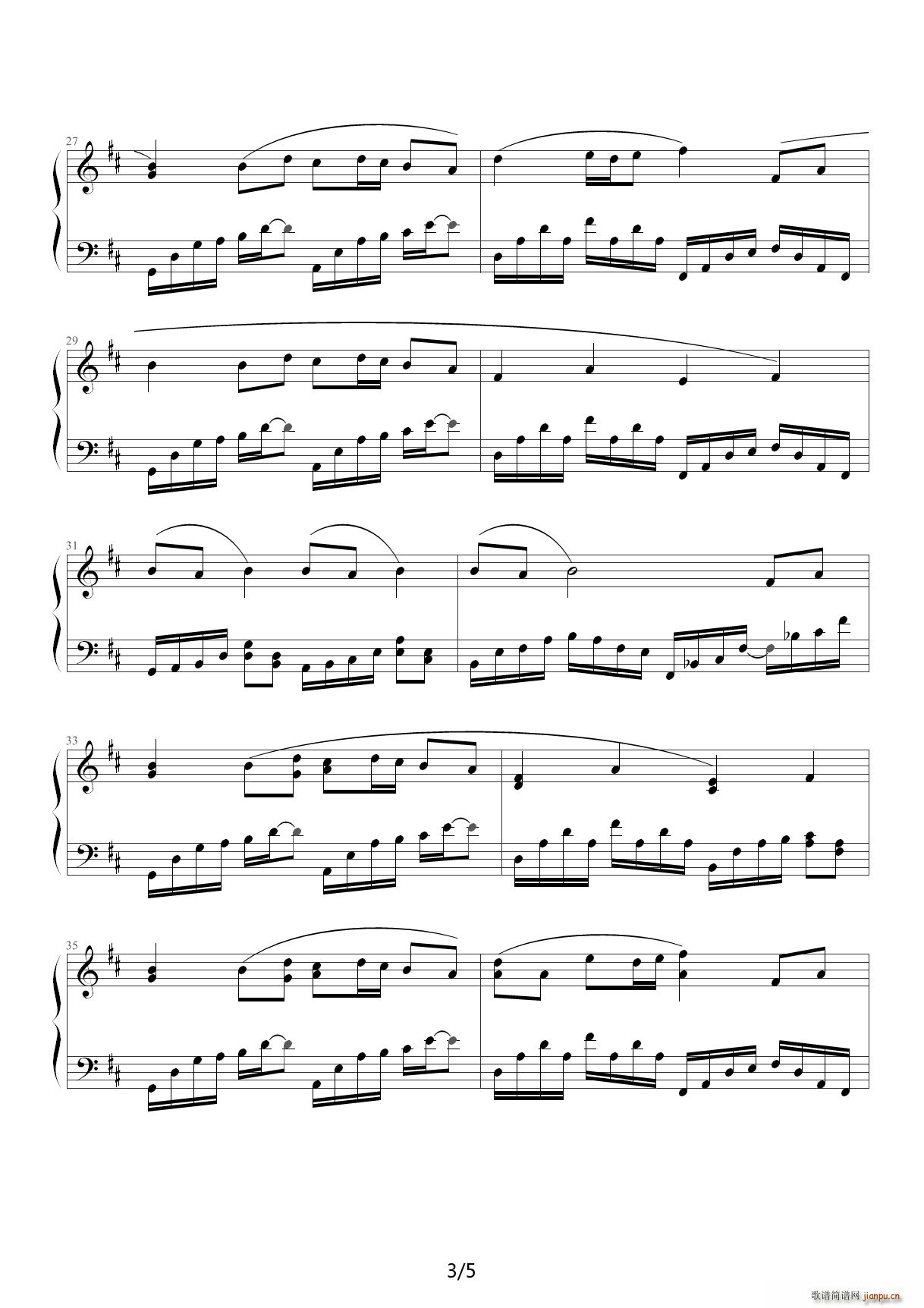 Hirari Hirari ひらり ひらり D调(钢琴谱)3