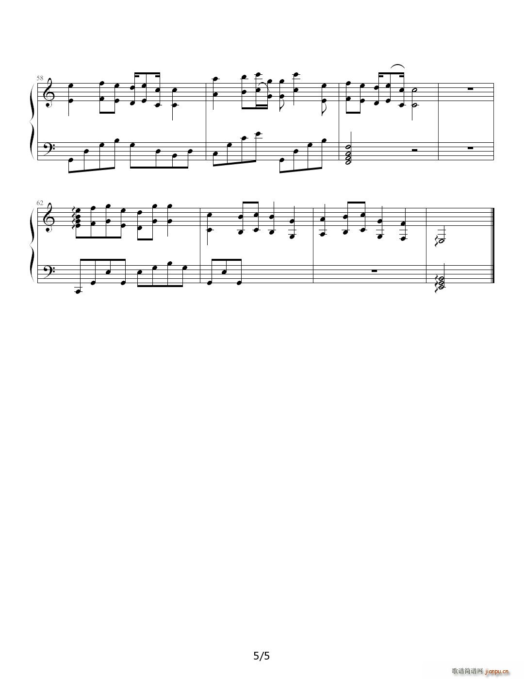 当我唱起这首歌 C调(钢琴谱)5