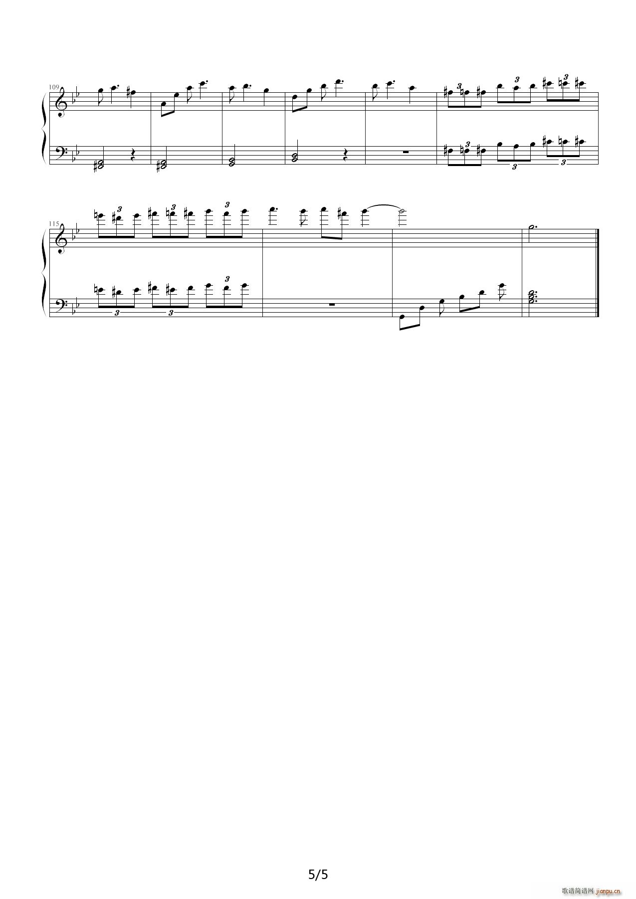 彼岸花语 降B调(钢琴谱)5