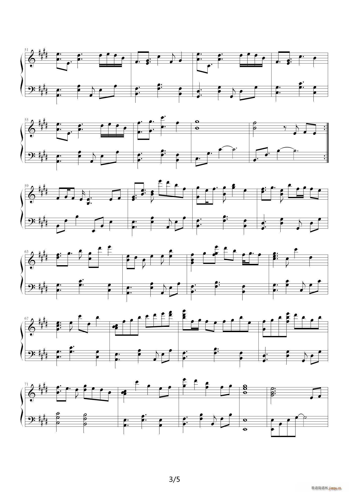 心拍数 0822 E调(钢琴谱)3