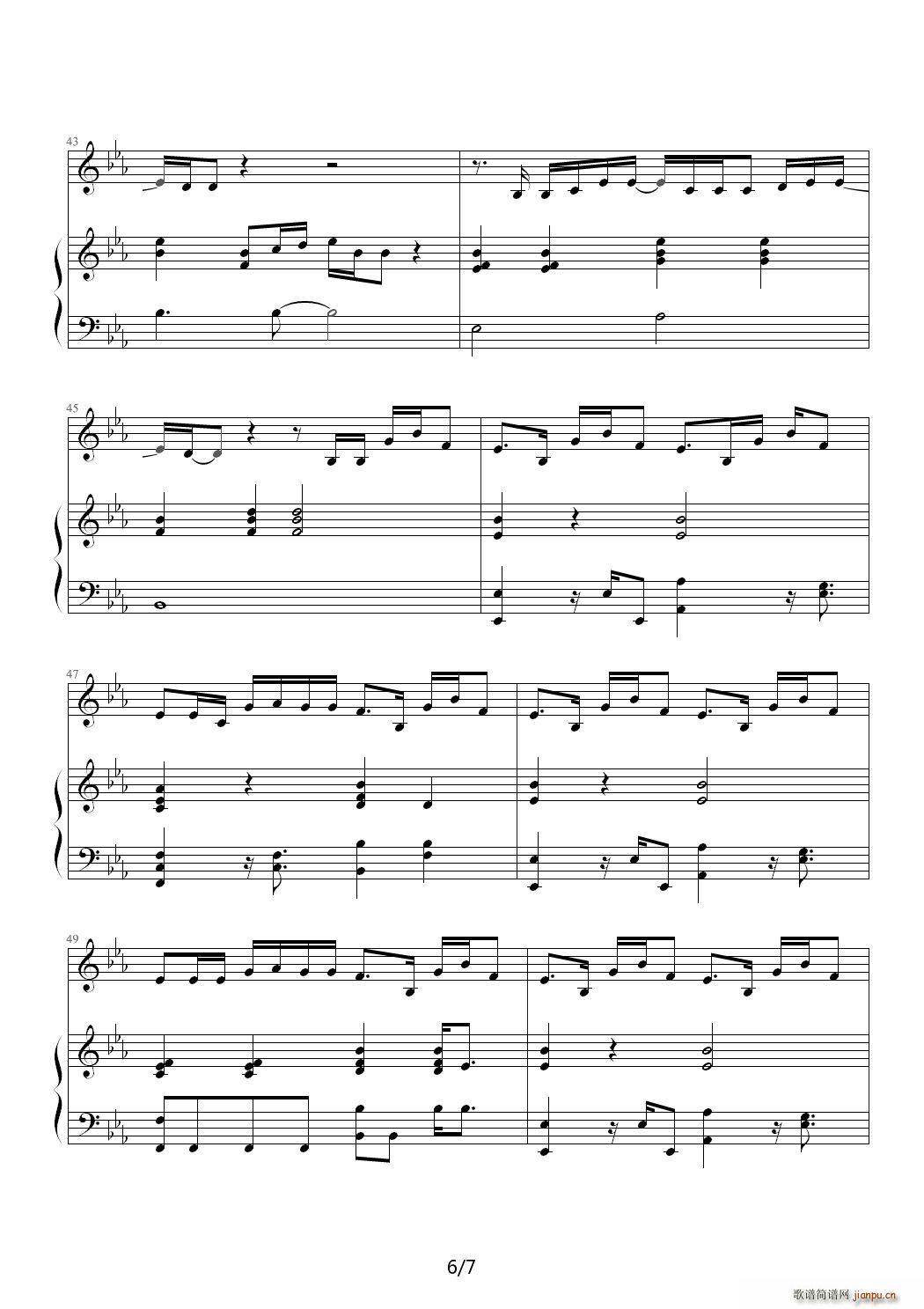 某人要的daniel powter bad day(钢琴谱)6