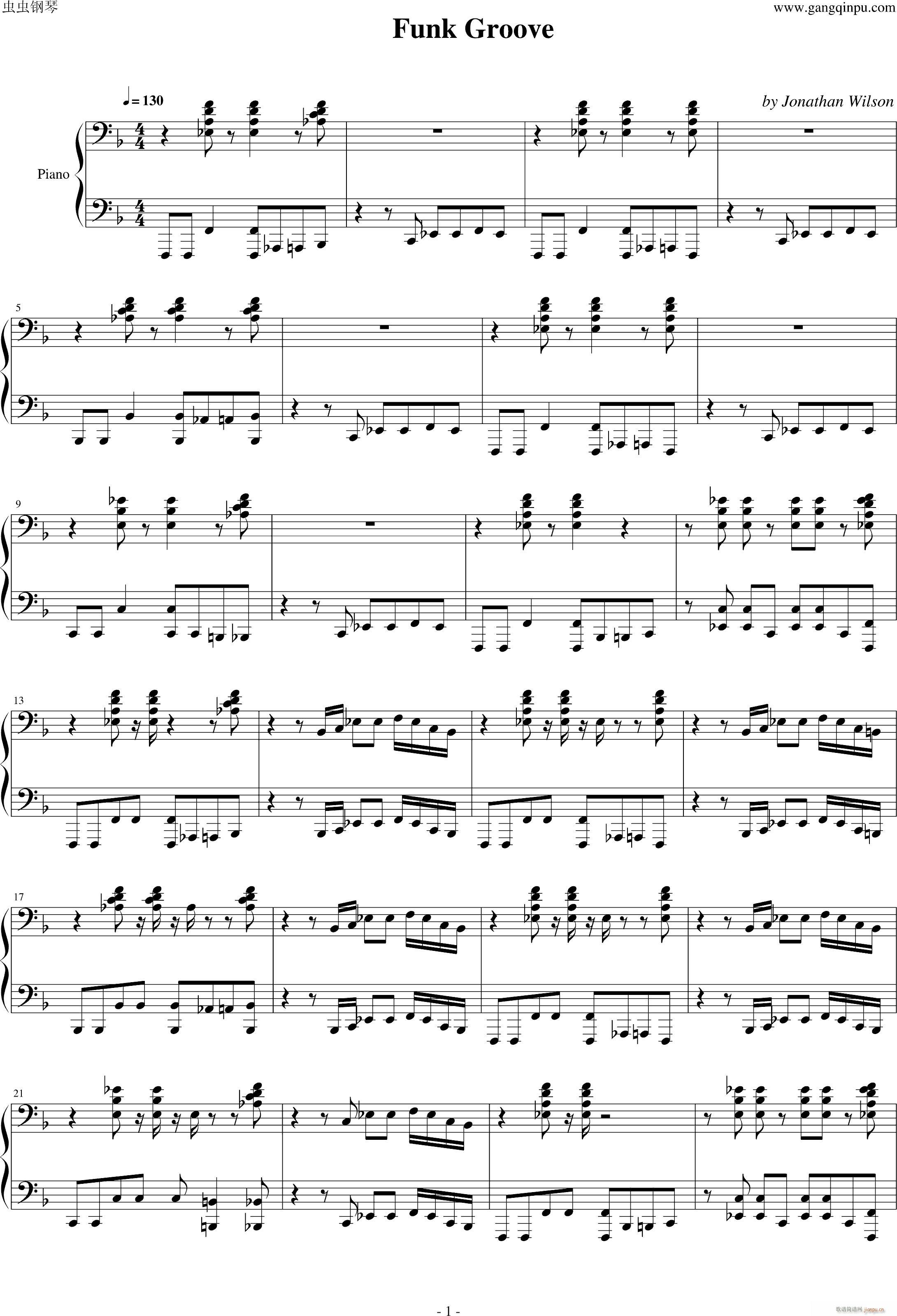 Funk Groove(钢琴谱)1