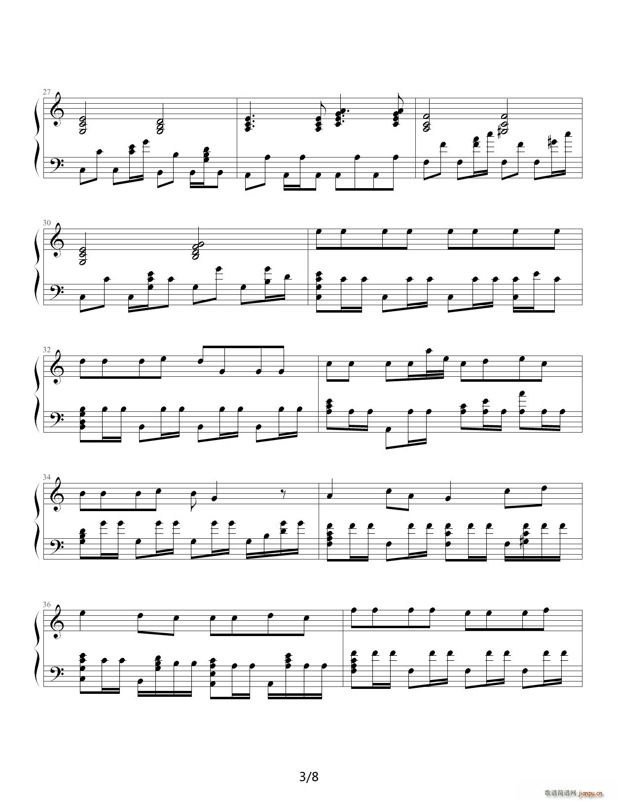 红日 李克勤 C调(钢琴谱)3