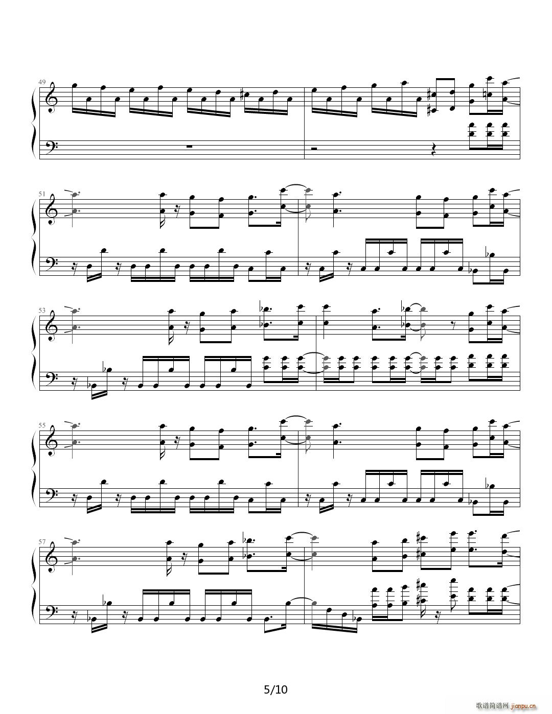 D blood C调(钢琴谱)5