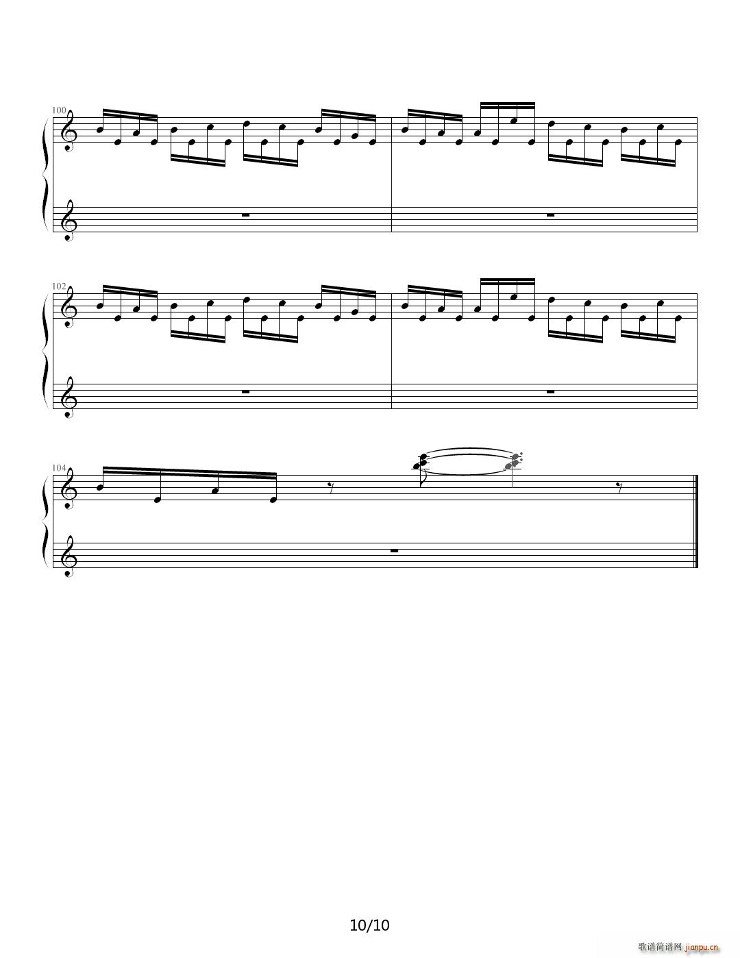 D blood C调(钢琴谱)10