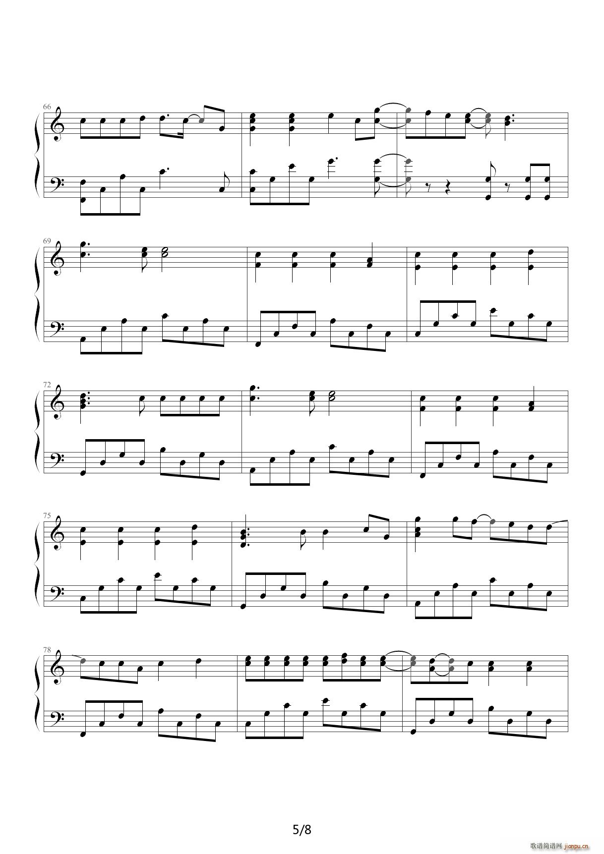 Wedding dress C调(钢琴谱)5