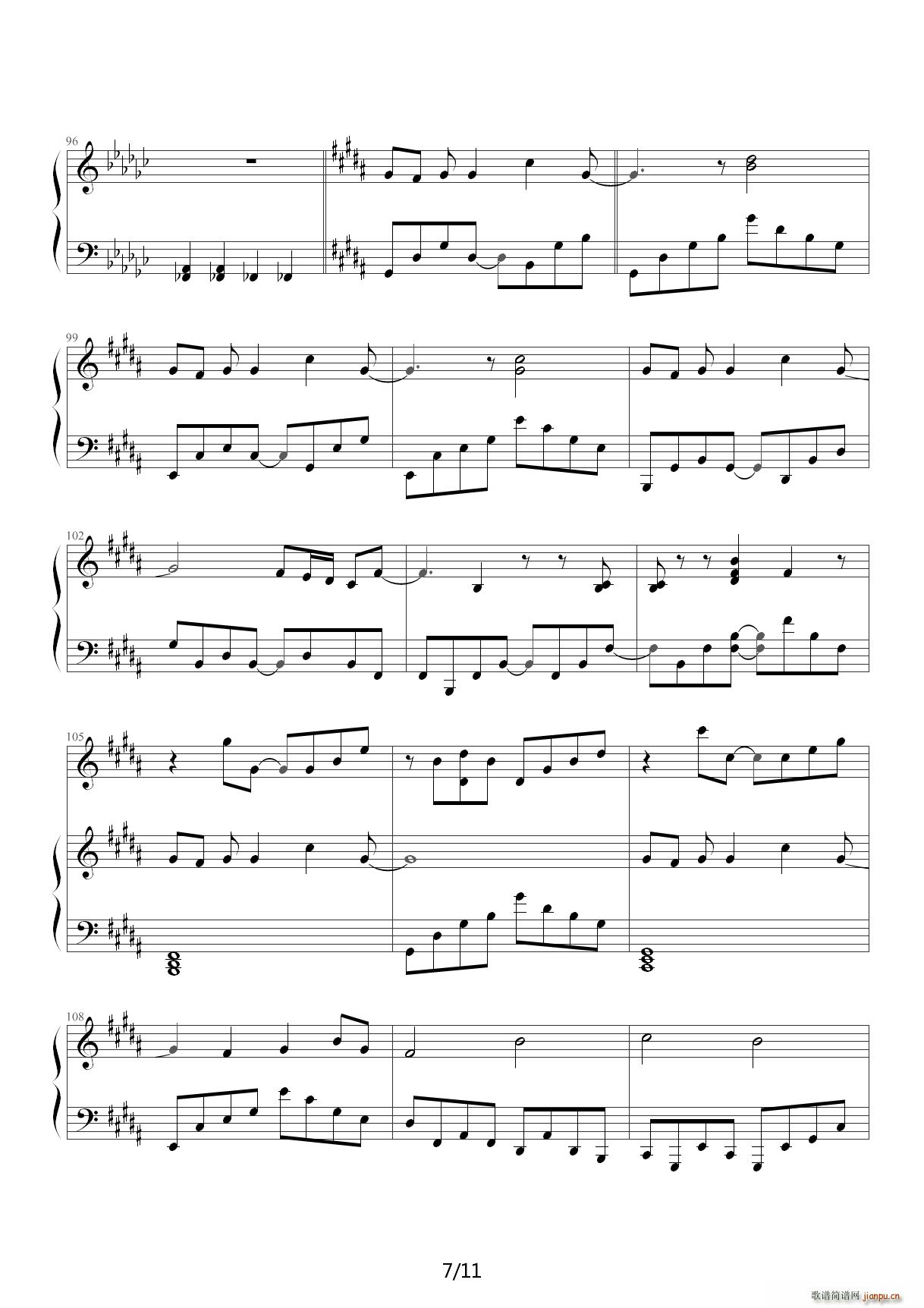 my soul your beats D调(钢琴谱)7