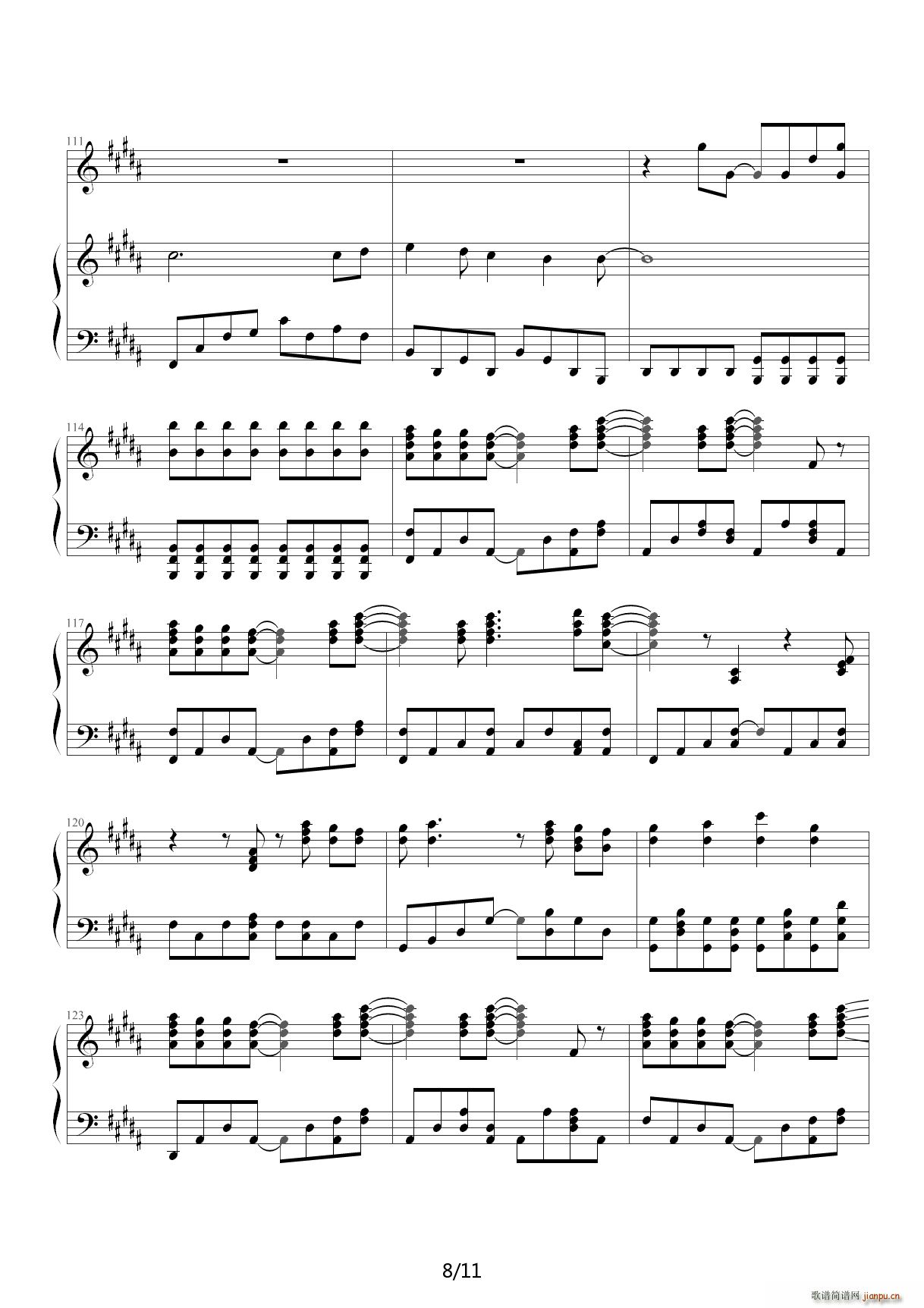 my soul your beats D调(钢琴谱)8