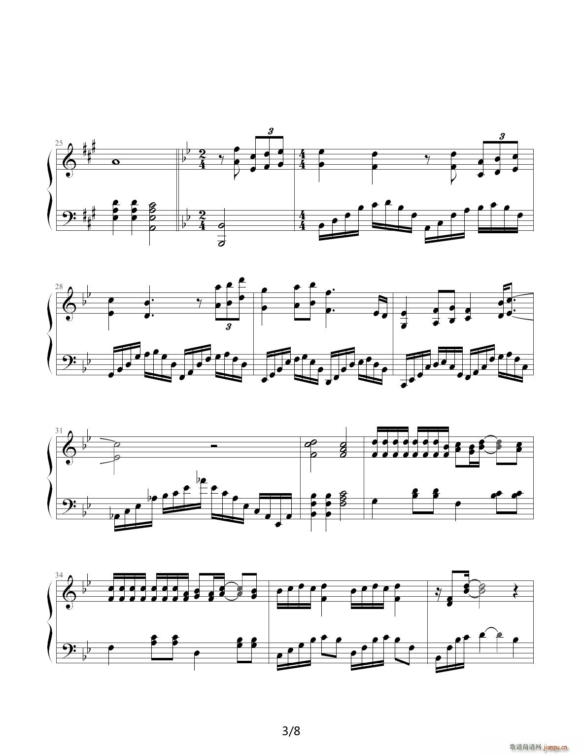 转动 A调(钢琴谱)3