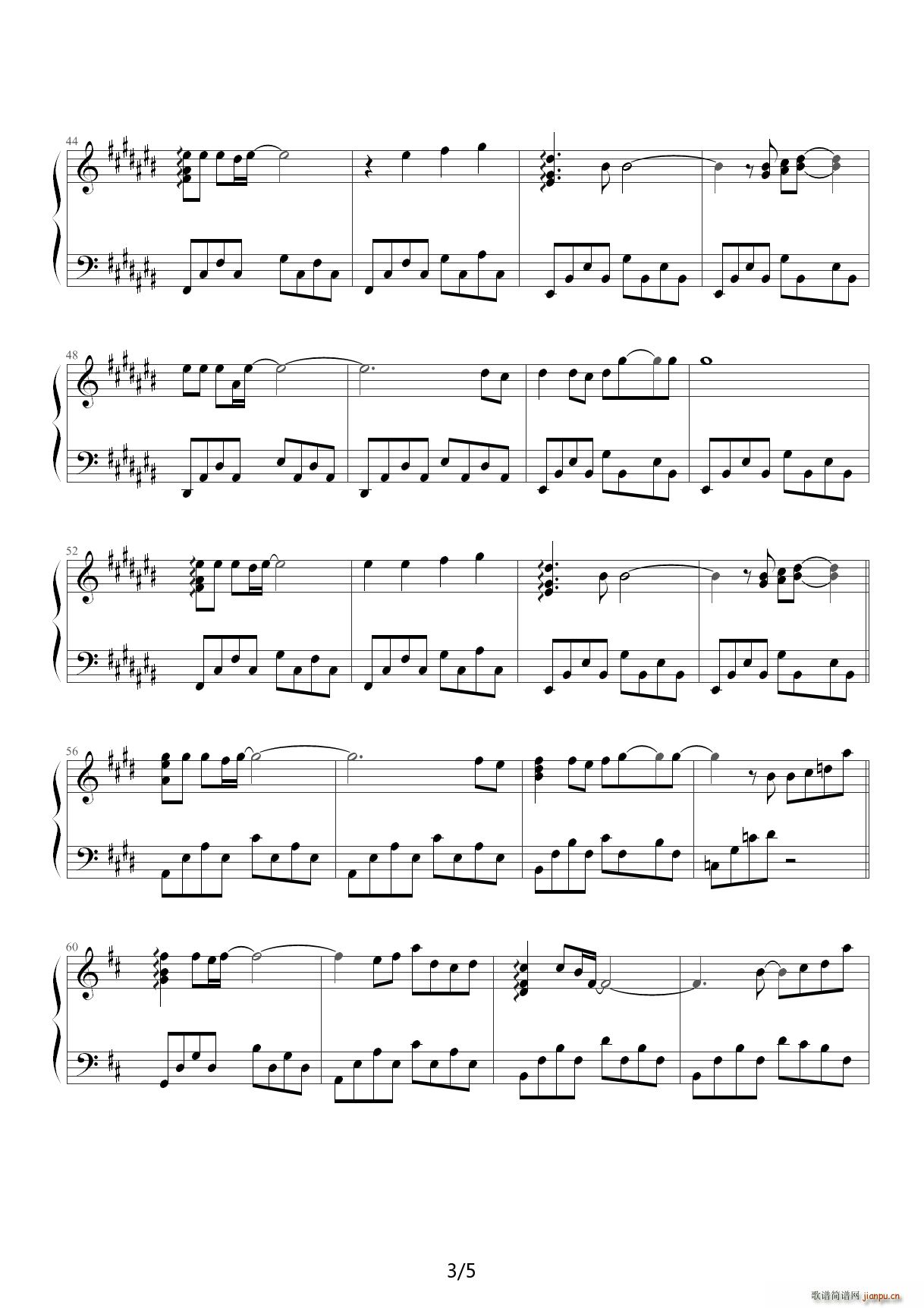 鸟之诗 原声 D调(钢琴谱)3