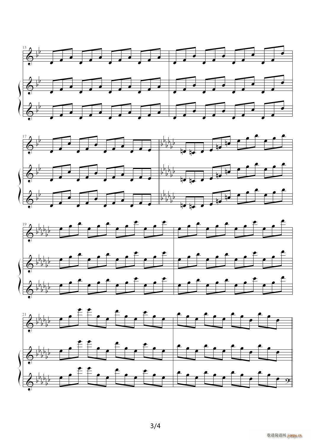 月光前奏曲 降E调(钢琴谱)3