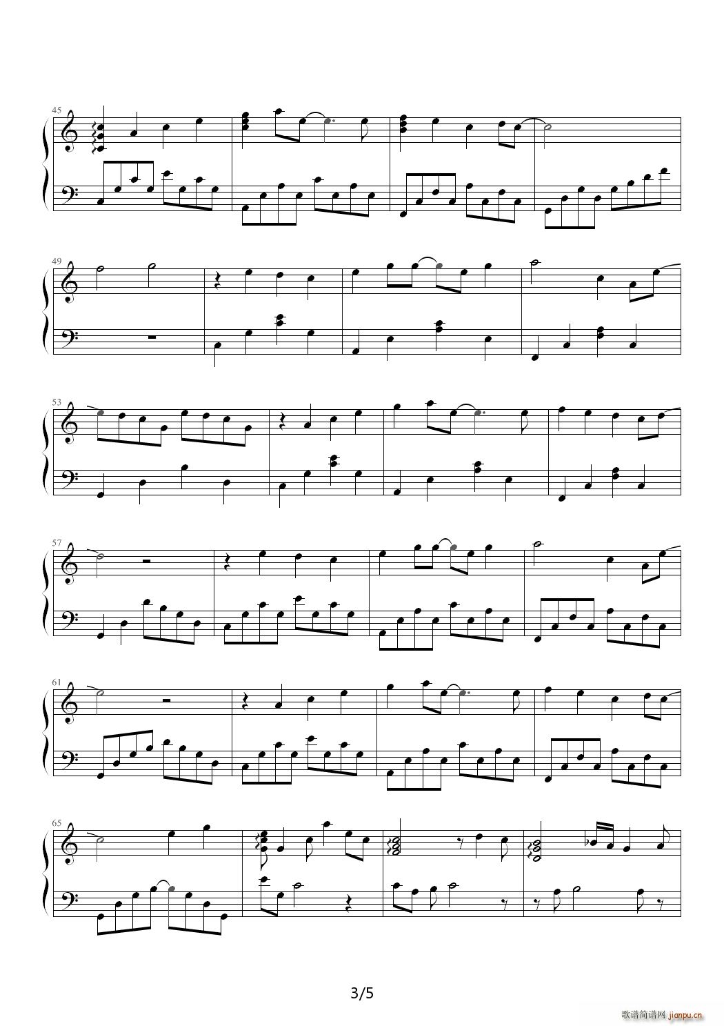 故乡 小松未步 柯南歌手 C调(钢琴谱)3