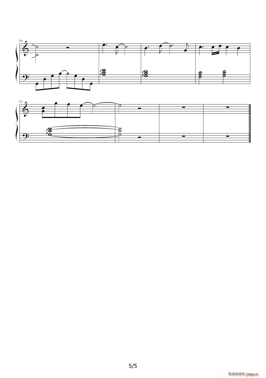 故乡 小松未步 柯南歌手 C调(钢琴谱)5