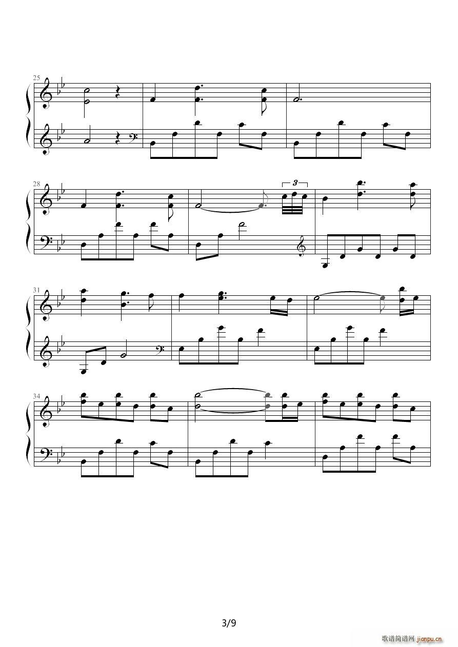 leaves on the seine 降B调(钢琴谱)3