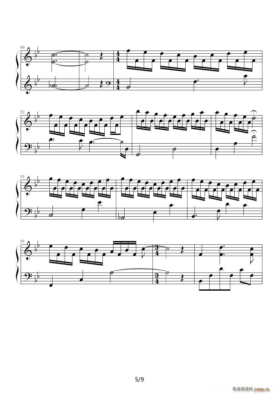 leaves on the seine 降B调(钢琴谱)5