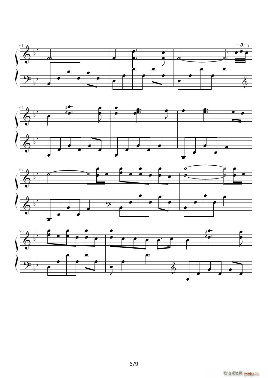 leaves on the seine 降B调(钢琴谱)6