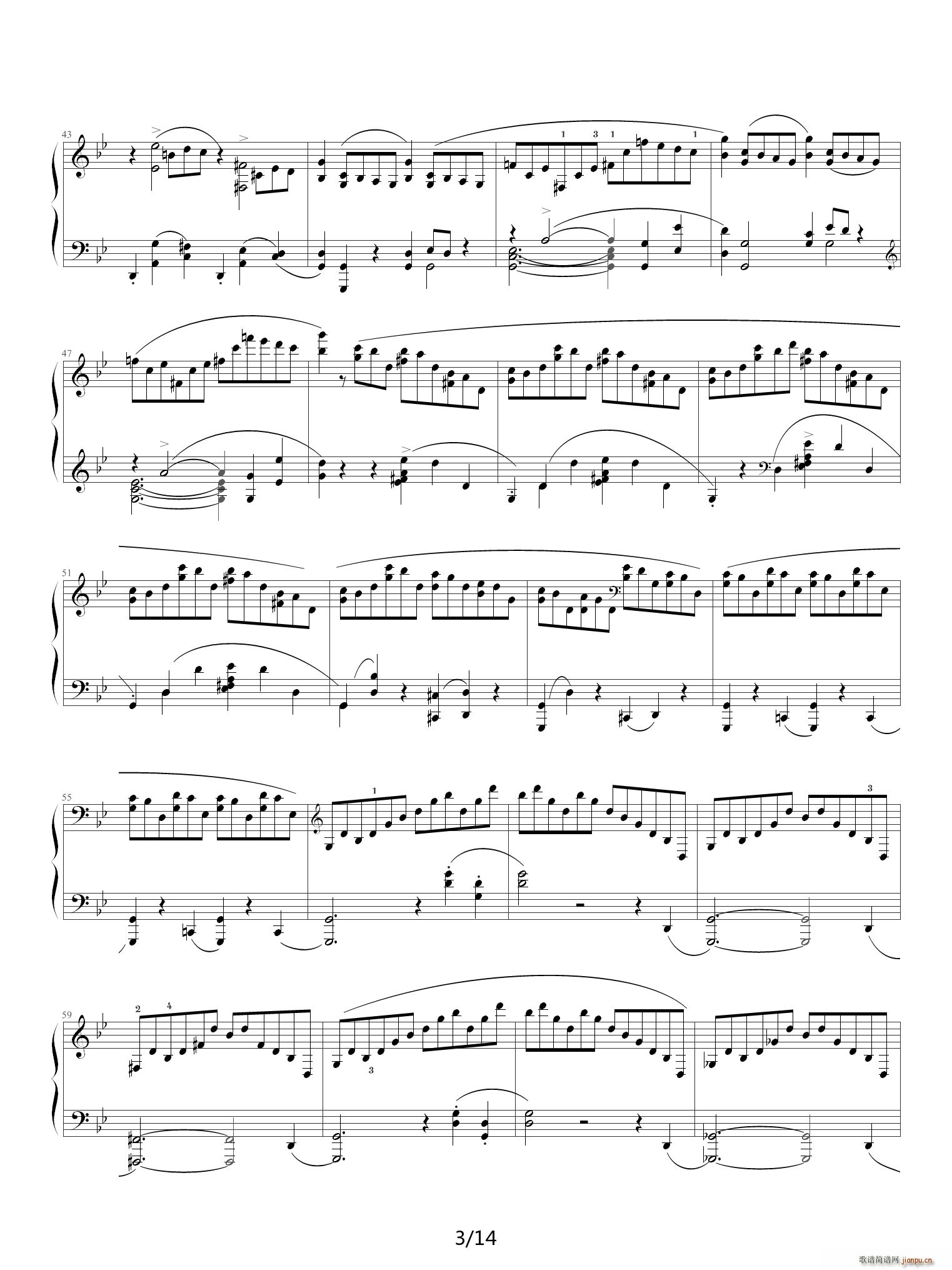 肖邦 g小调叙事曲 musicfish 雨田版 降B调(钢琴谱)3