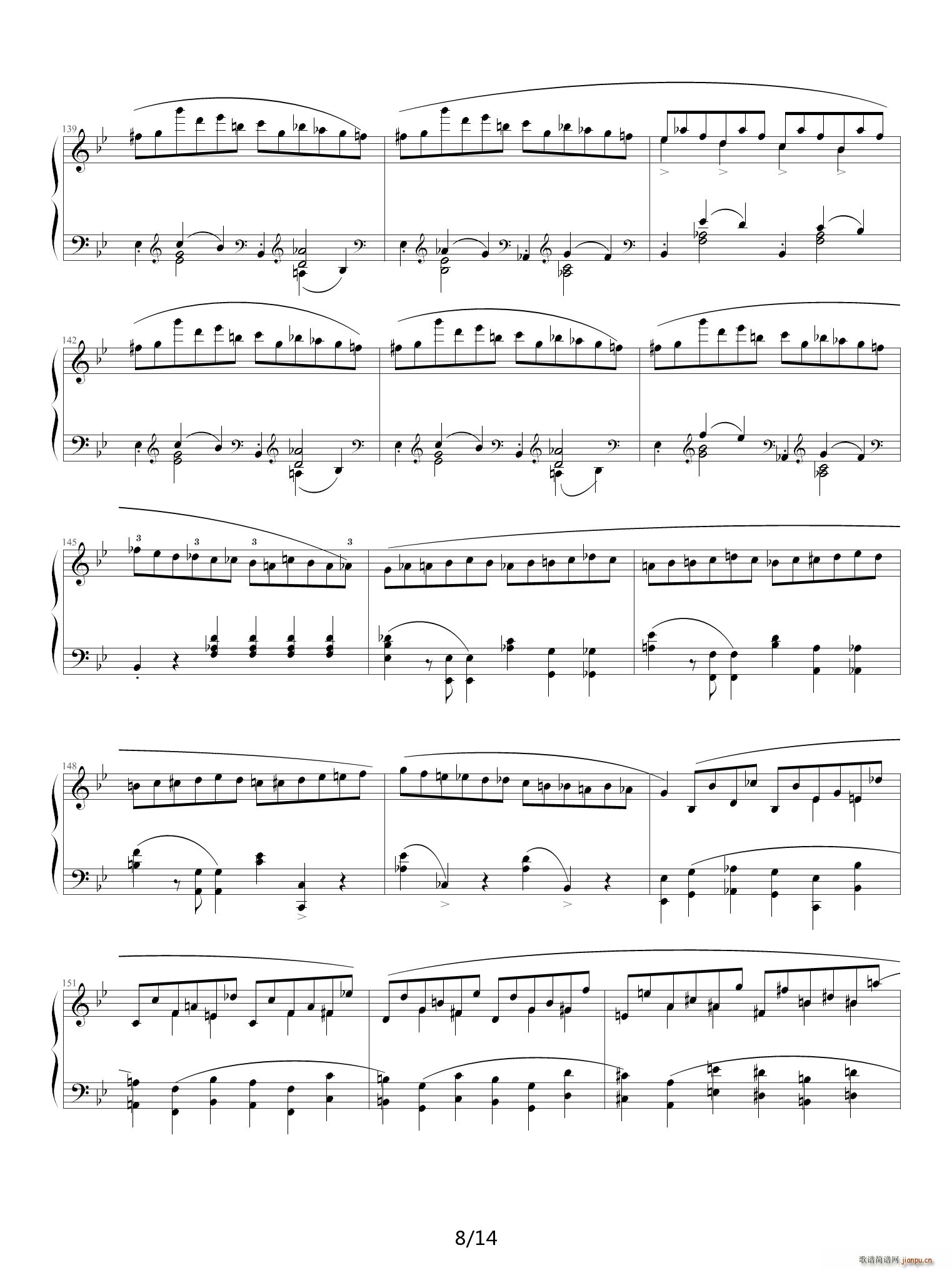 肖邦 g小调叙事曲 musicfish 雨田版 降B调(钢琴谱)8