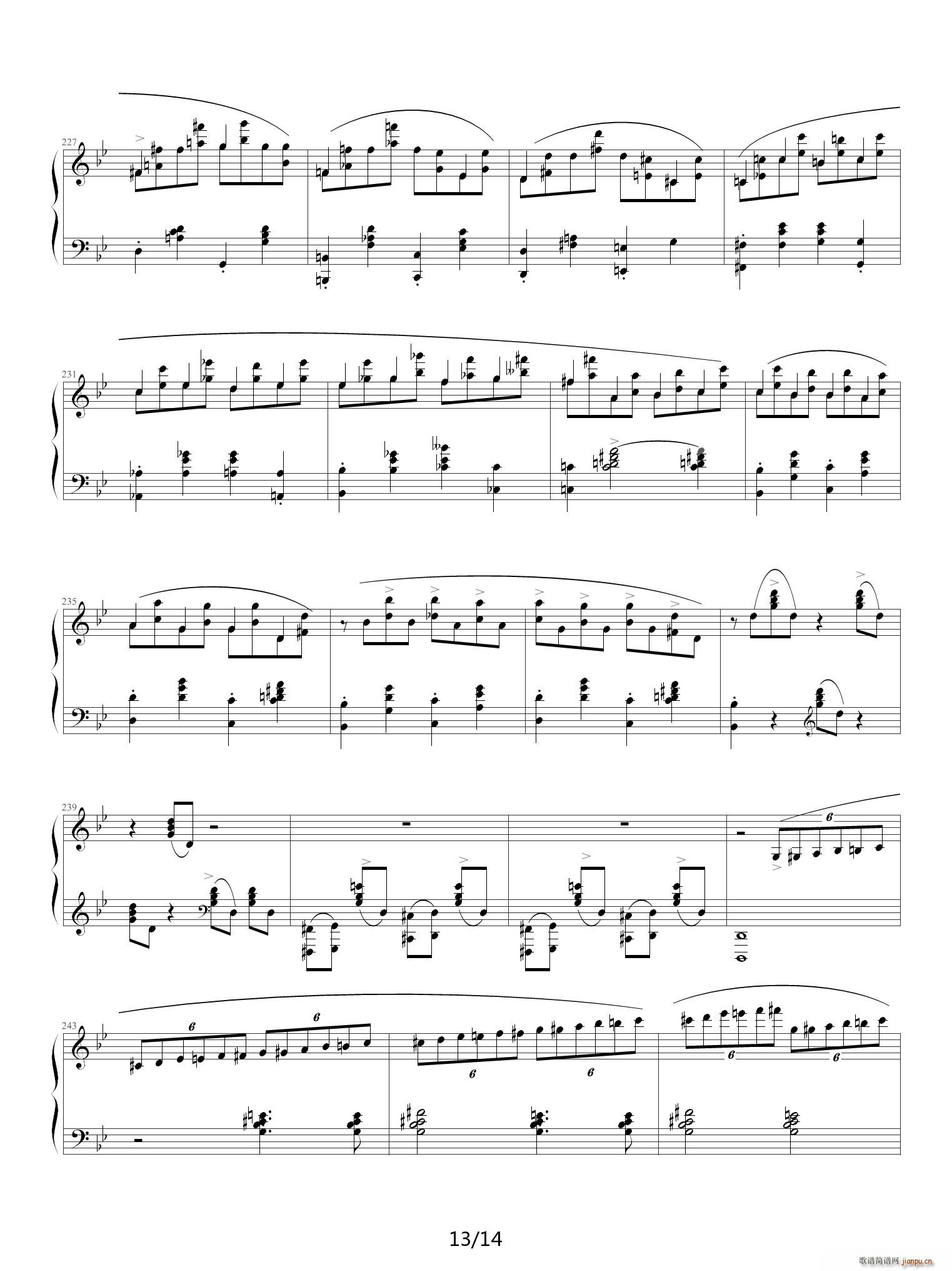 肖邦 g小调叙事曲 musicfish 雨田版 降B调(钢琴谱)13