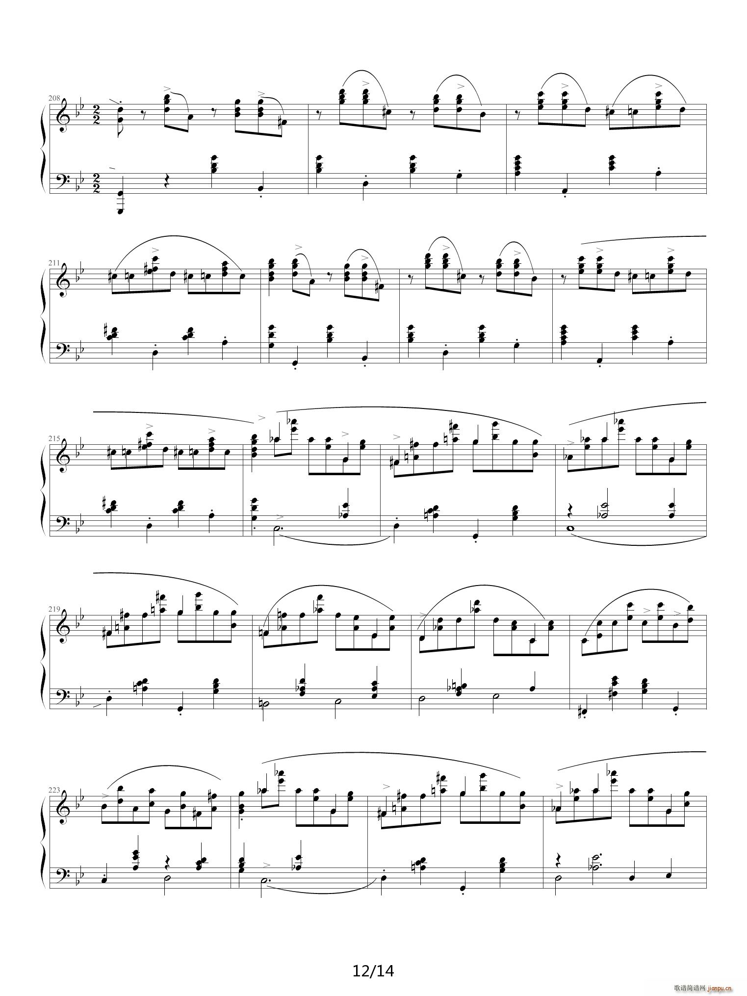 肖邦 g小调叙事曲 musicfish 雨田版 降B调(钢琴谱)12