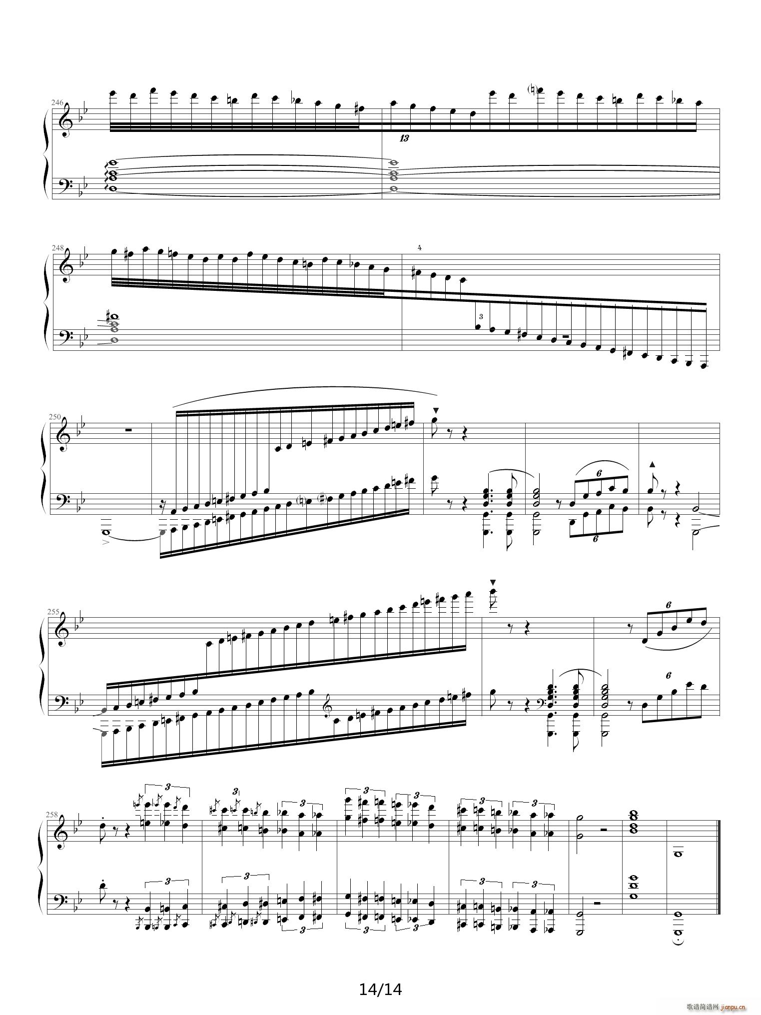 肖邦 g小调叙事曲 musicfish 雨田版 降B调(钢琴谱)14