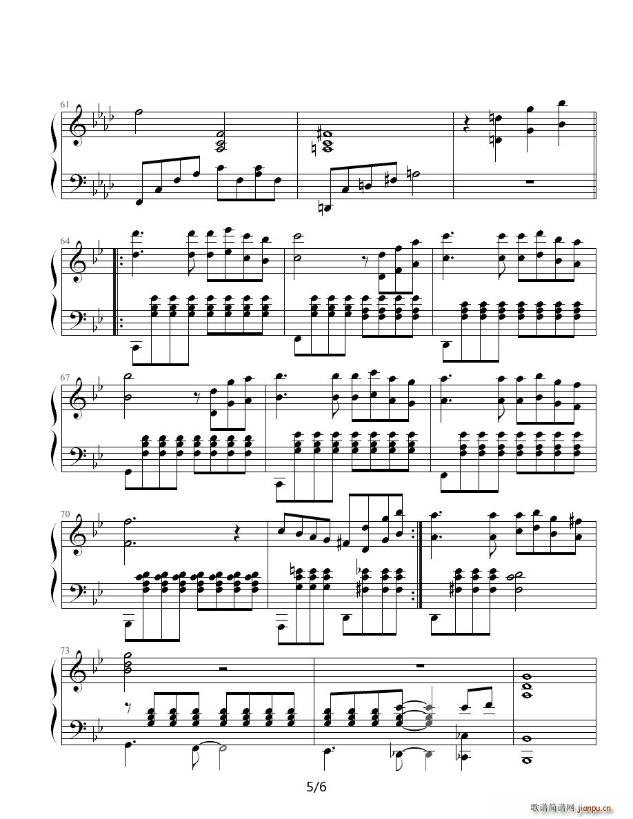 久石 j Two of Us(钢琴谱)5