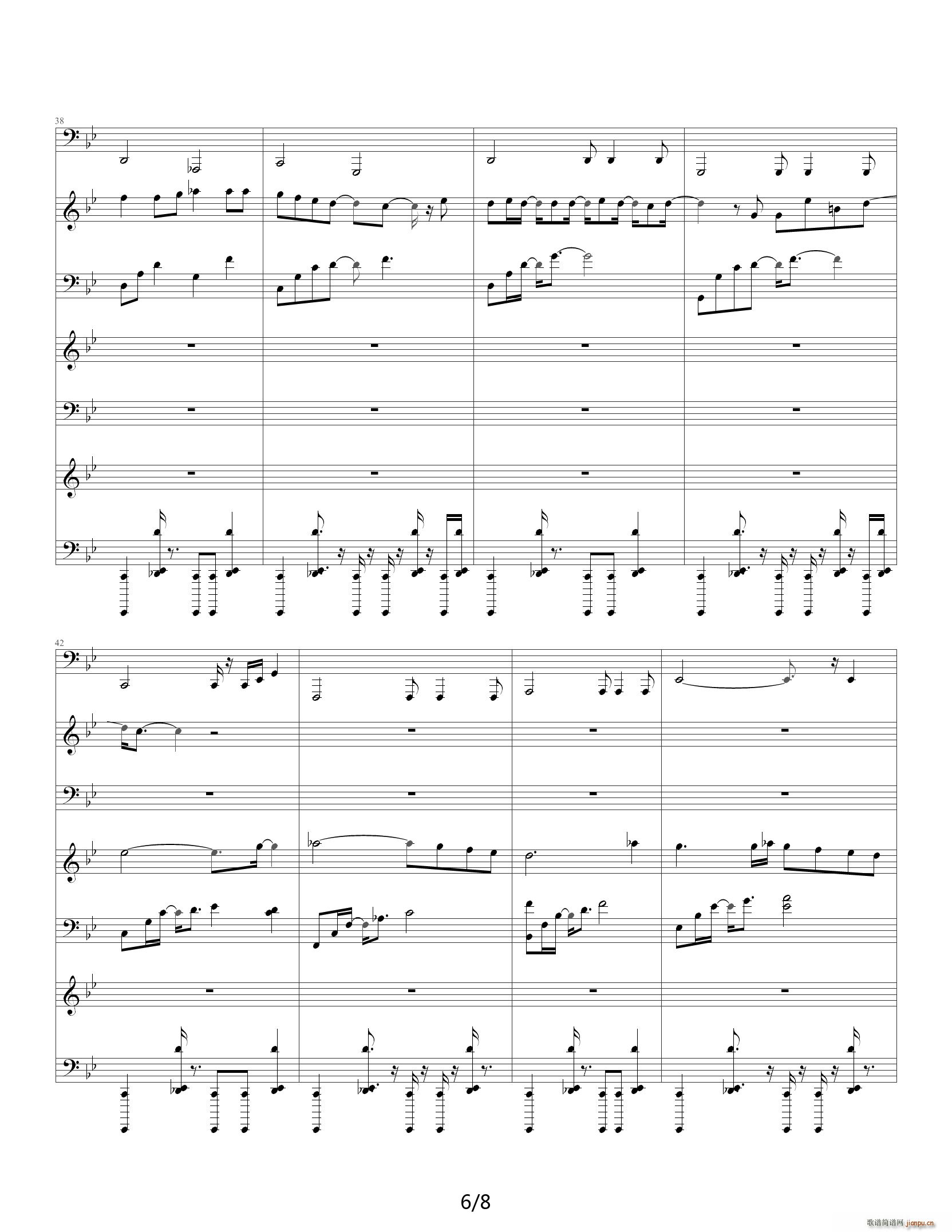 贝多芬的悲伤 降B调(钢琴谱)6