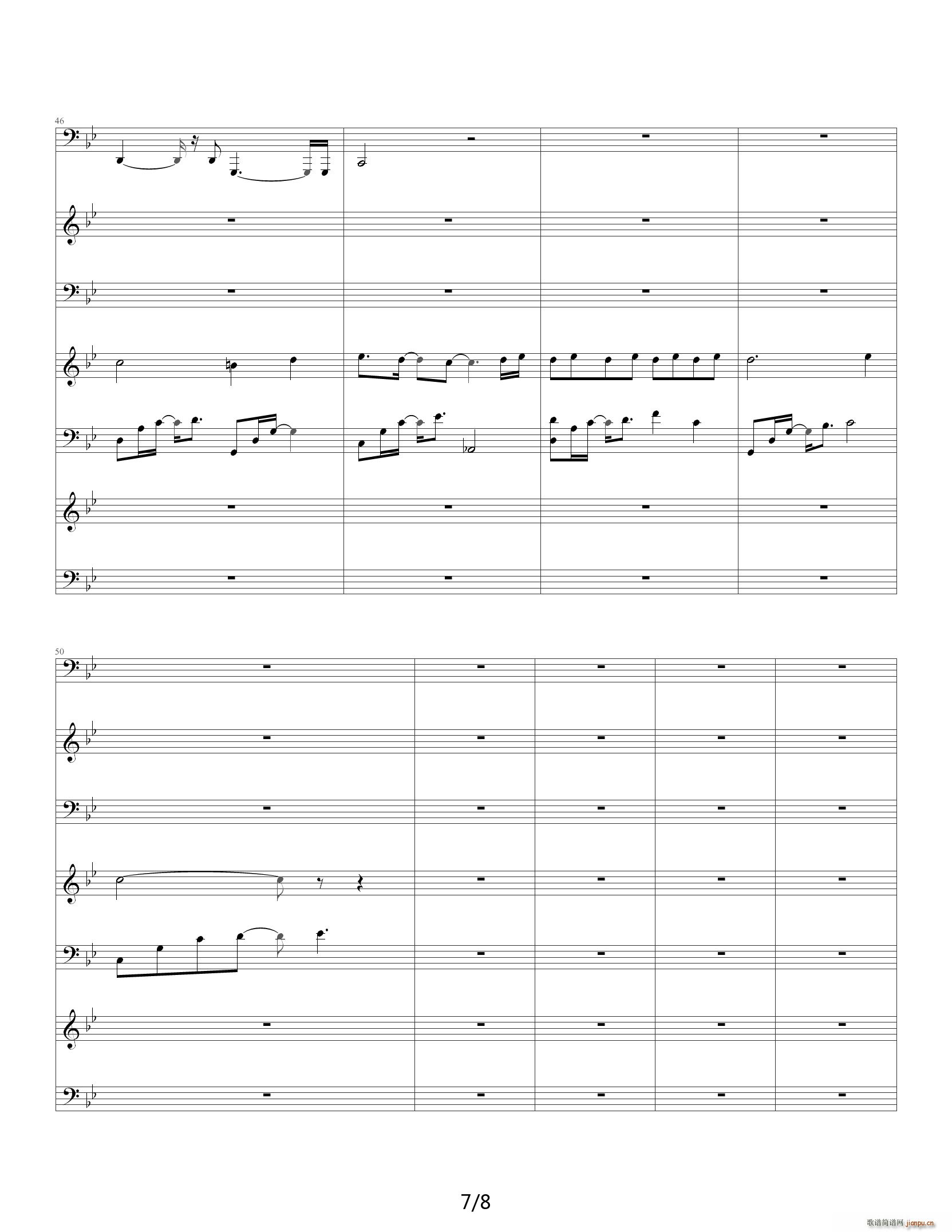 贝多芬的悲伤 降B调(钢琴谱)7