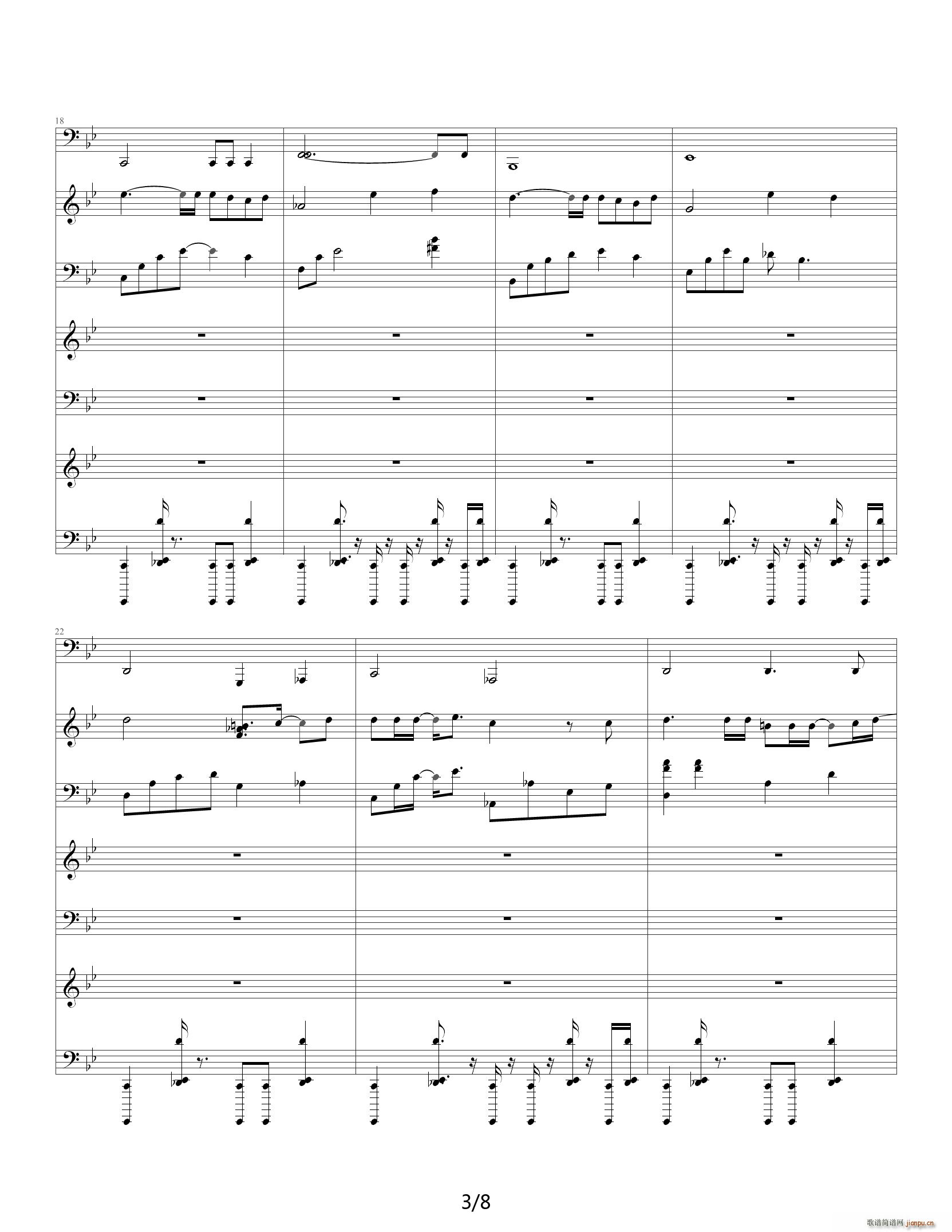 贝多芬的悲伤 降B调(钢琴谱)3