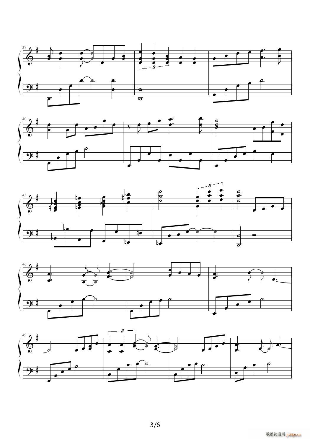 啊爸 周杰伦 G调(钢琴谱)3