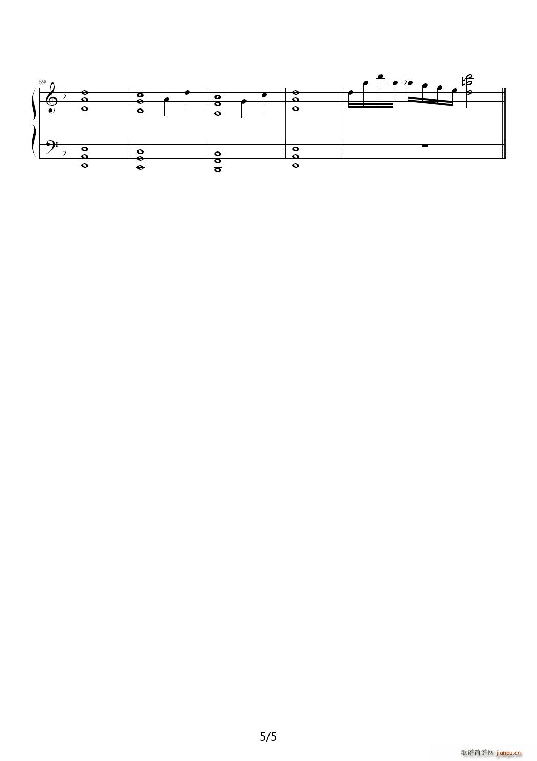 迷糊小魔女的南瓜汤 C调(钢琴谱)5