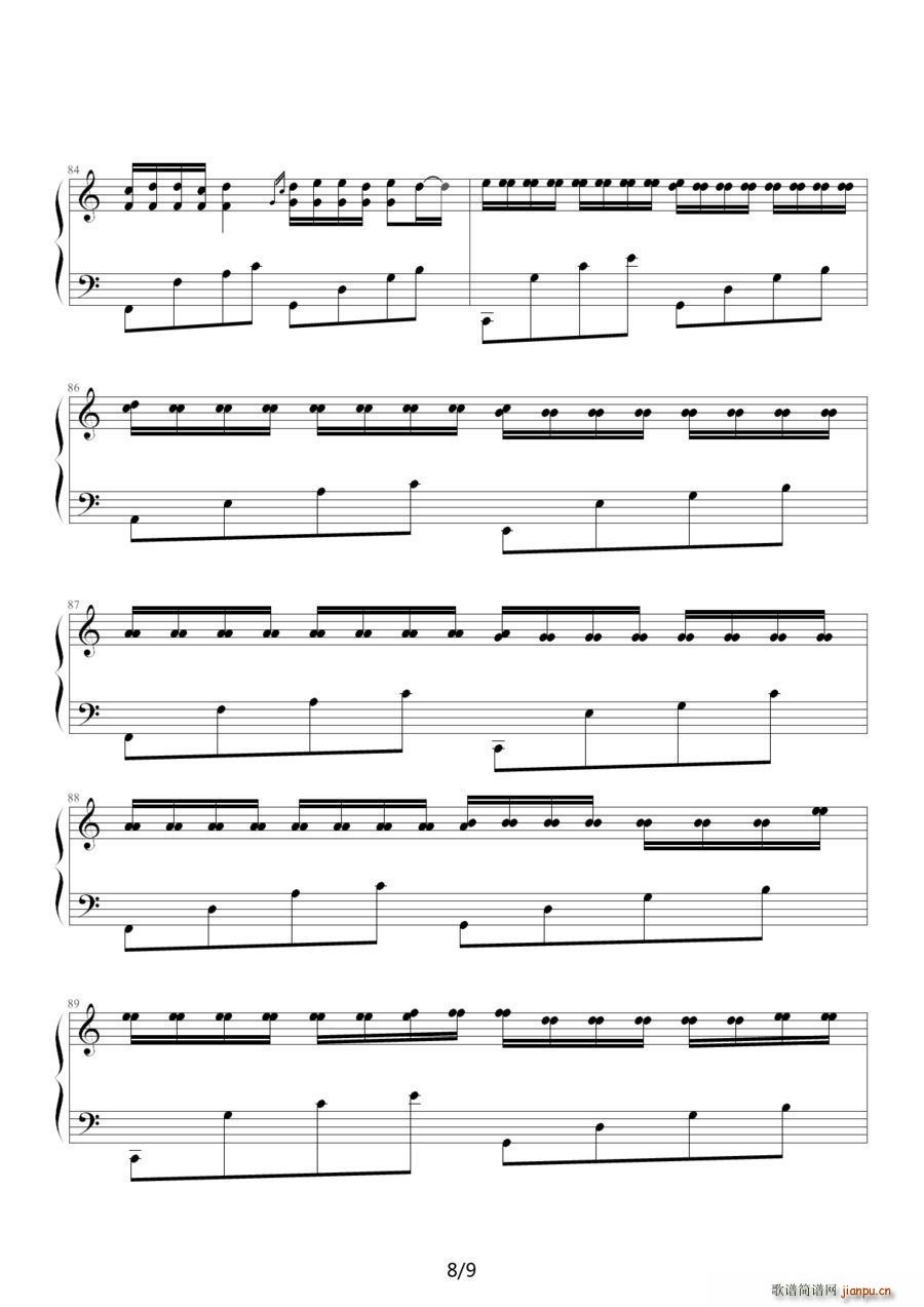 卡农变奏曲(钢琴谱)8