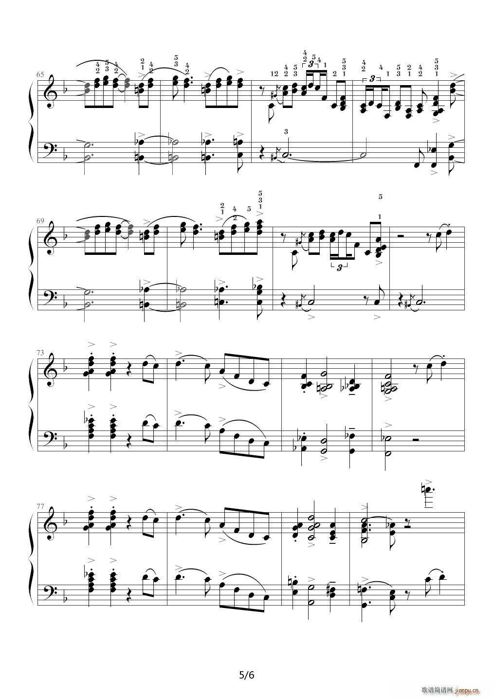 Hallelujah Time F调(钢琴谱)5