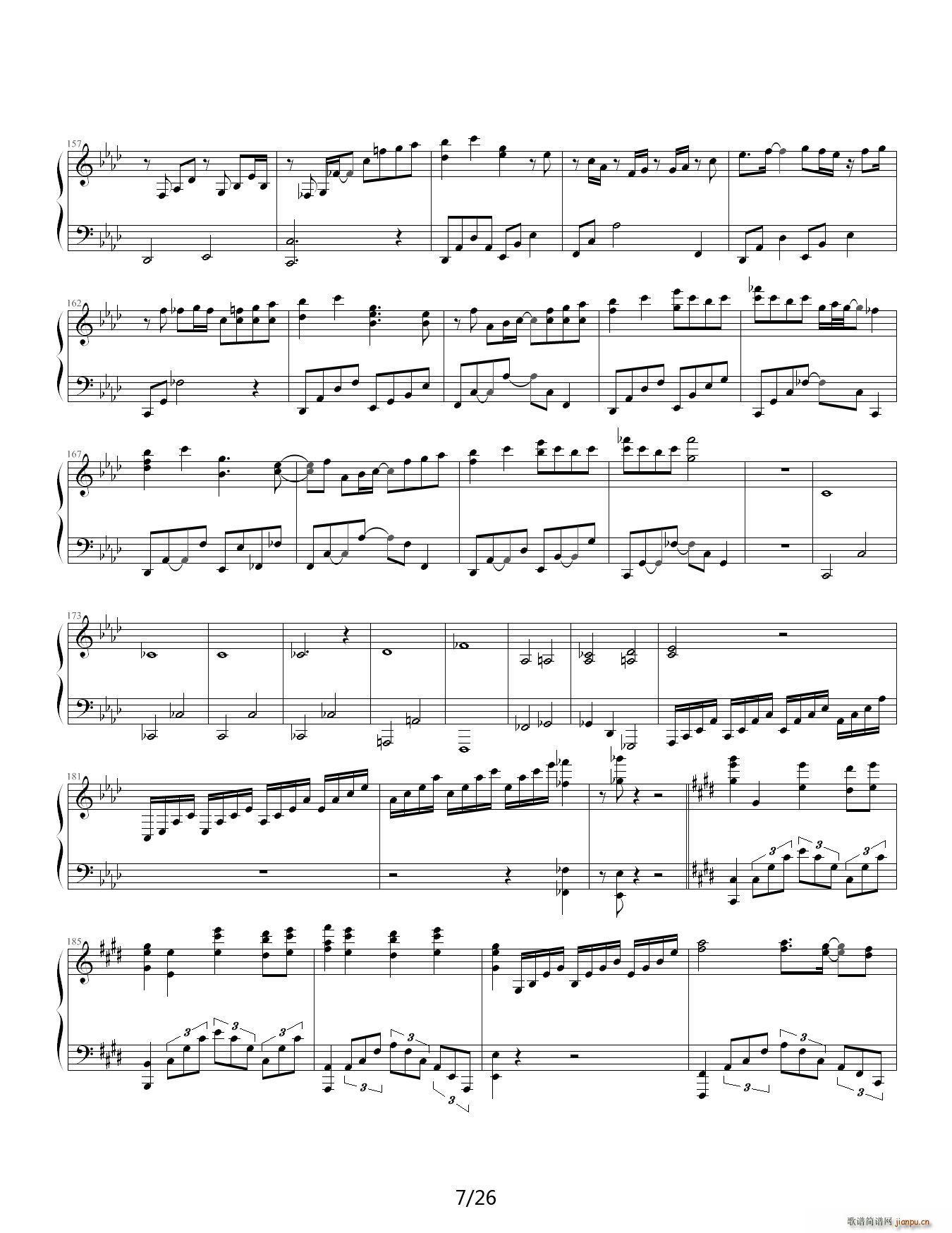 狂荬物w翔幻想 88IP酷使h 降A调(钢琴谱)7