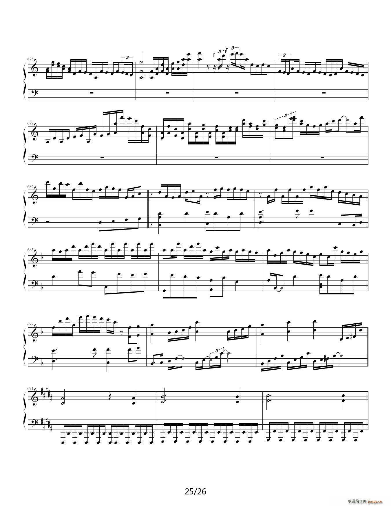 狂荬物w翔幻想 88IP酷使h 降A调(钢琴谱)25