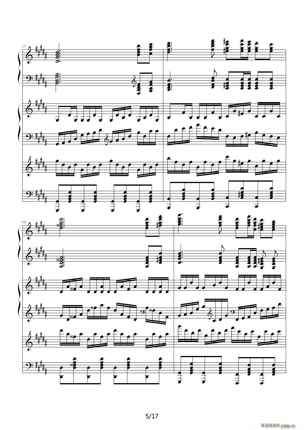 万年幻想乡 History of Utopia B调(钢琴谱)5