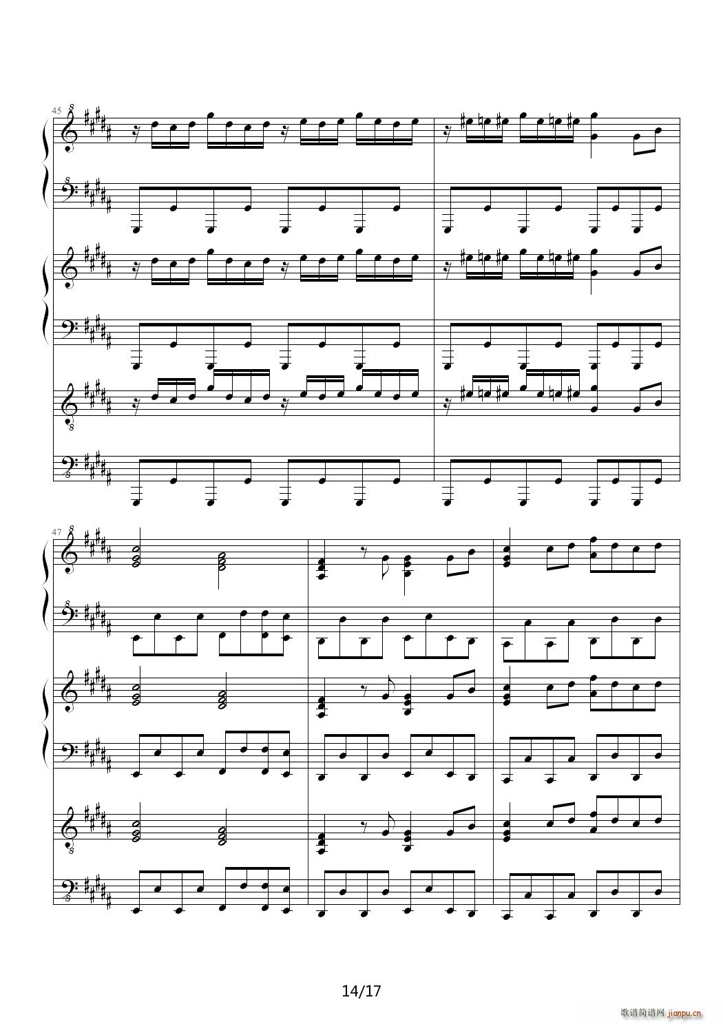 万年幻想乡 History of Utopia B调(钢琴谱)14