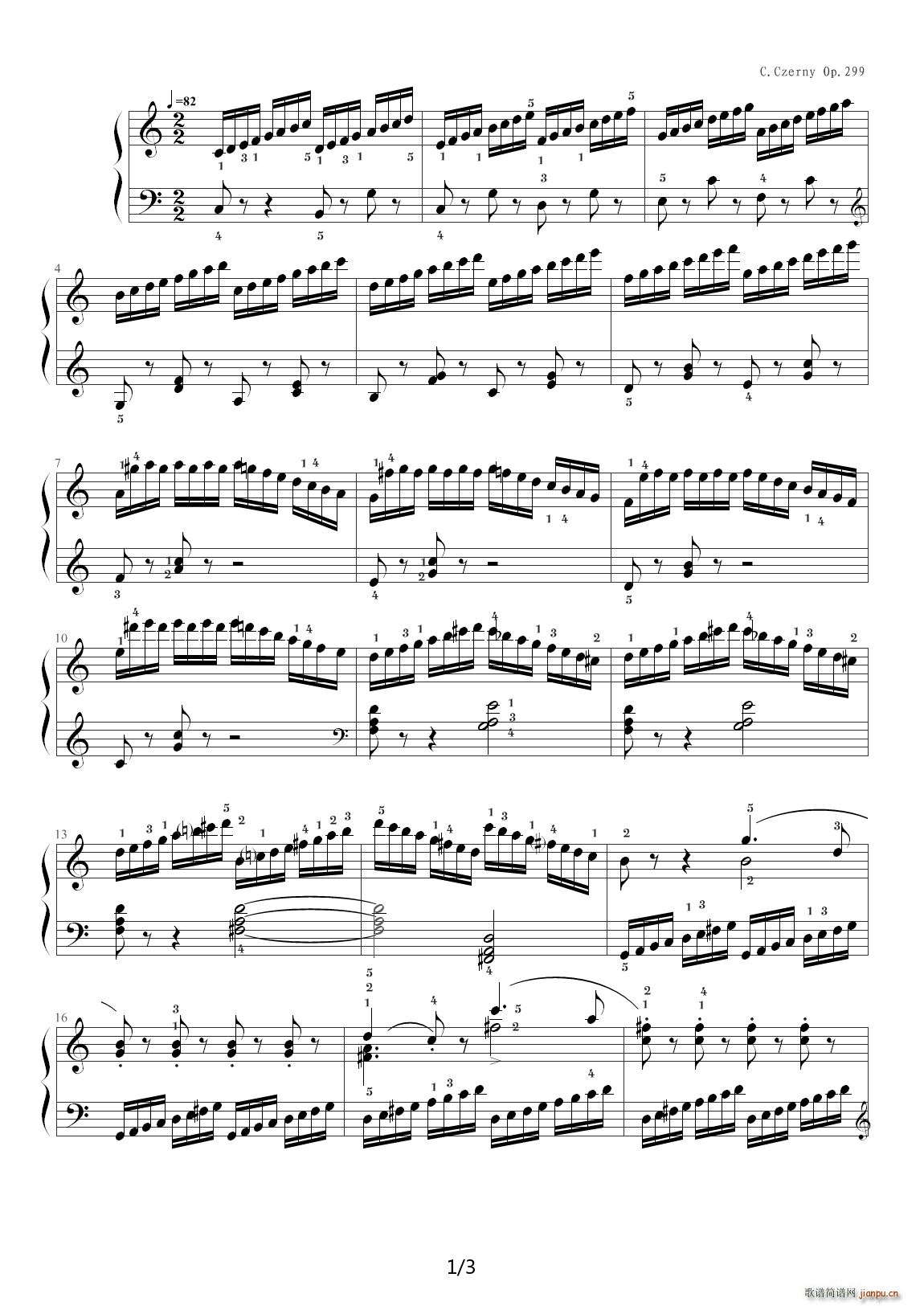 车尔尼299 No 05 C调(钢琴谱)1