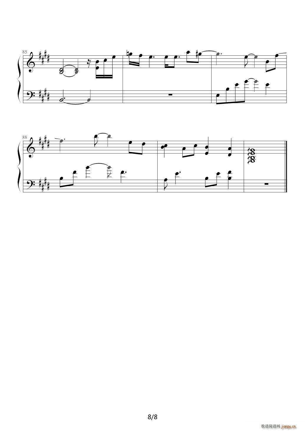 I need you tonight D调(钢琴谱)8