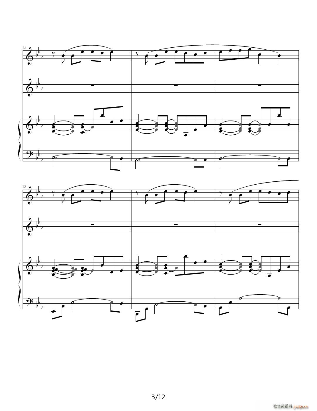 周杰伦 屋顶 弹唱版(钢琴谱)3