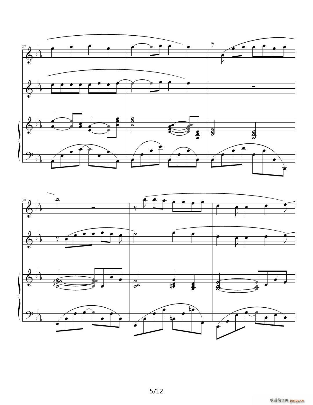 周杰伦 屋顶 弹唱版(钢琴谱)5