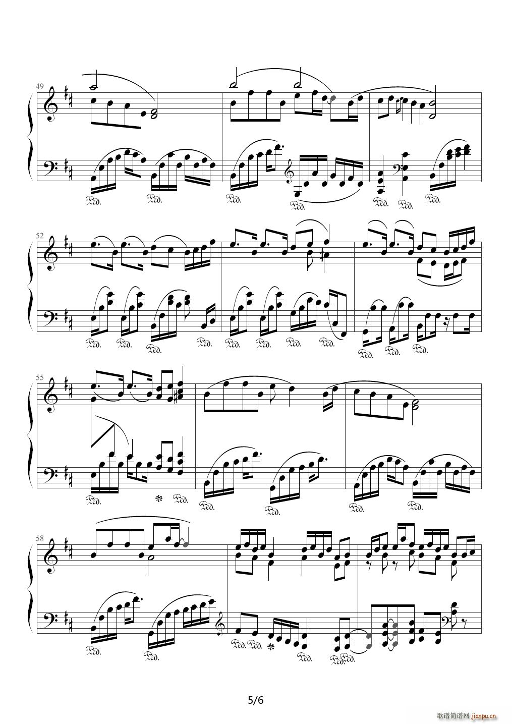 灰蒙的天空 林海 流动的城市 D调(钢琴谱)5