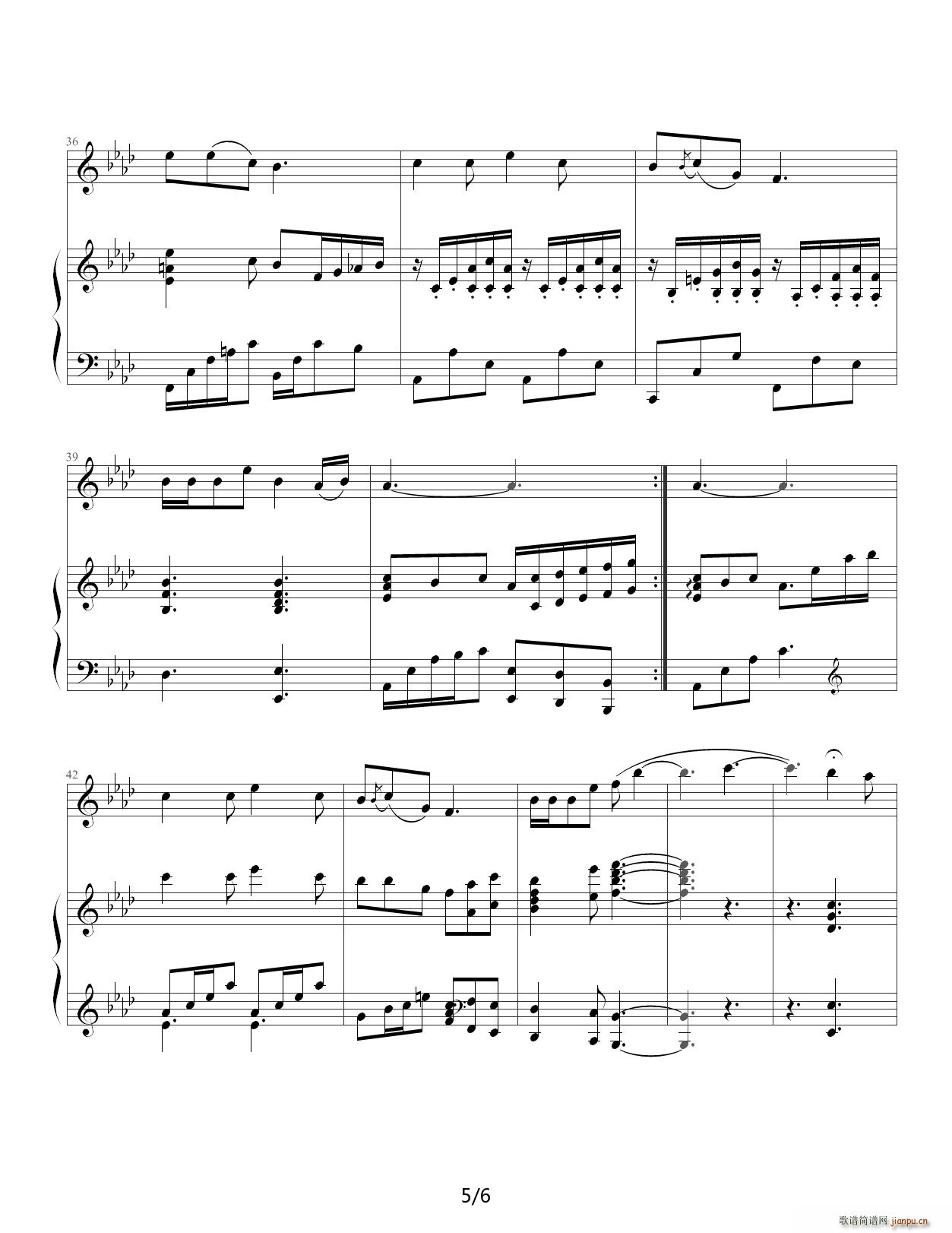 芦花 降A调(钢琴谱)5