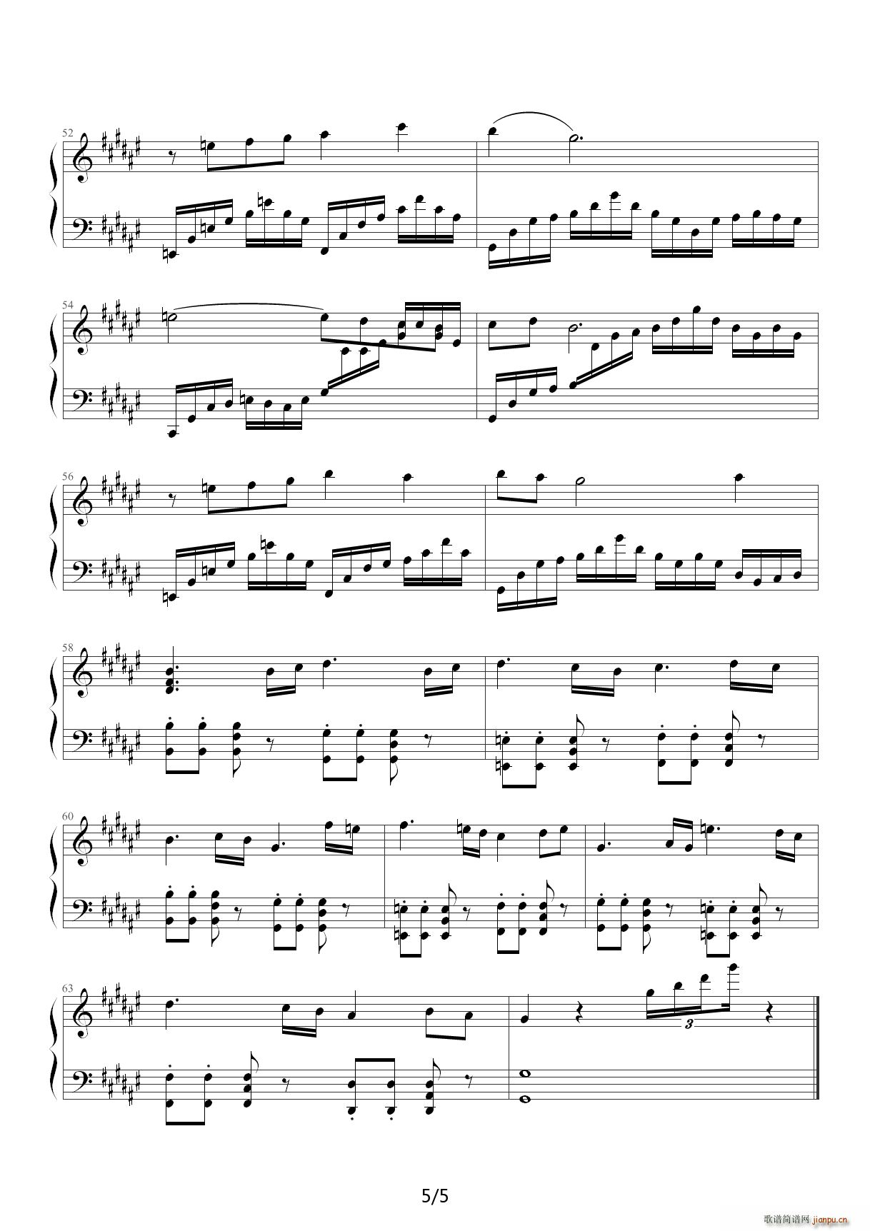 亡灵序曲 修改版 降G调(钢琴谱)5