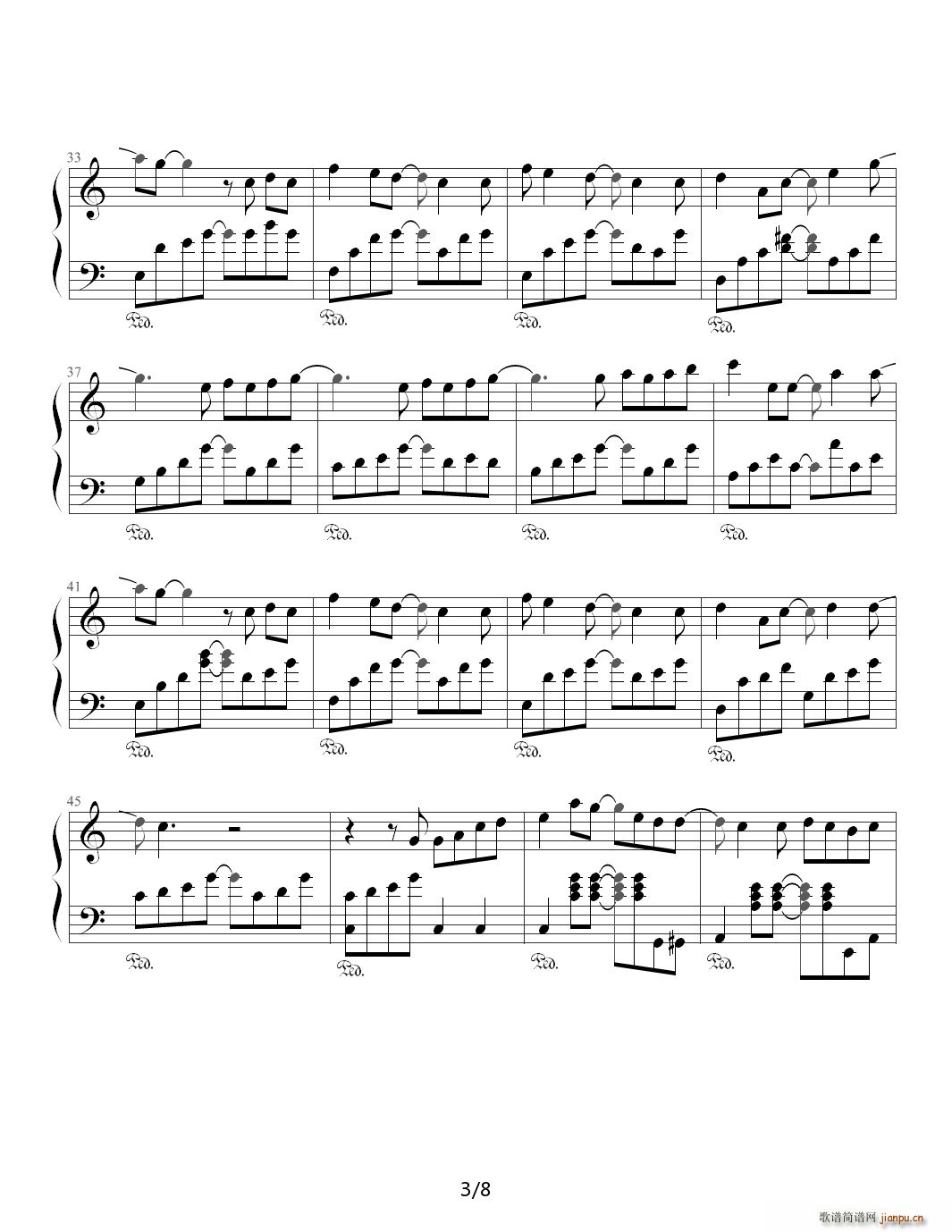 小手拉大手 钢琴版 梁静茹 C调(钢琴谱)3