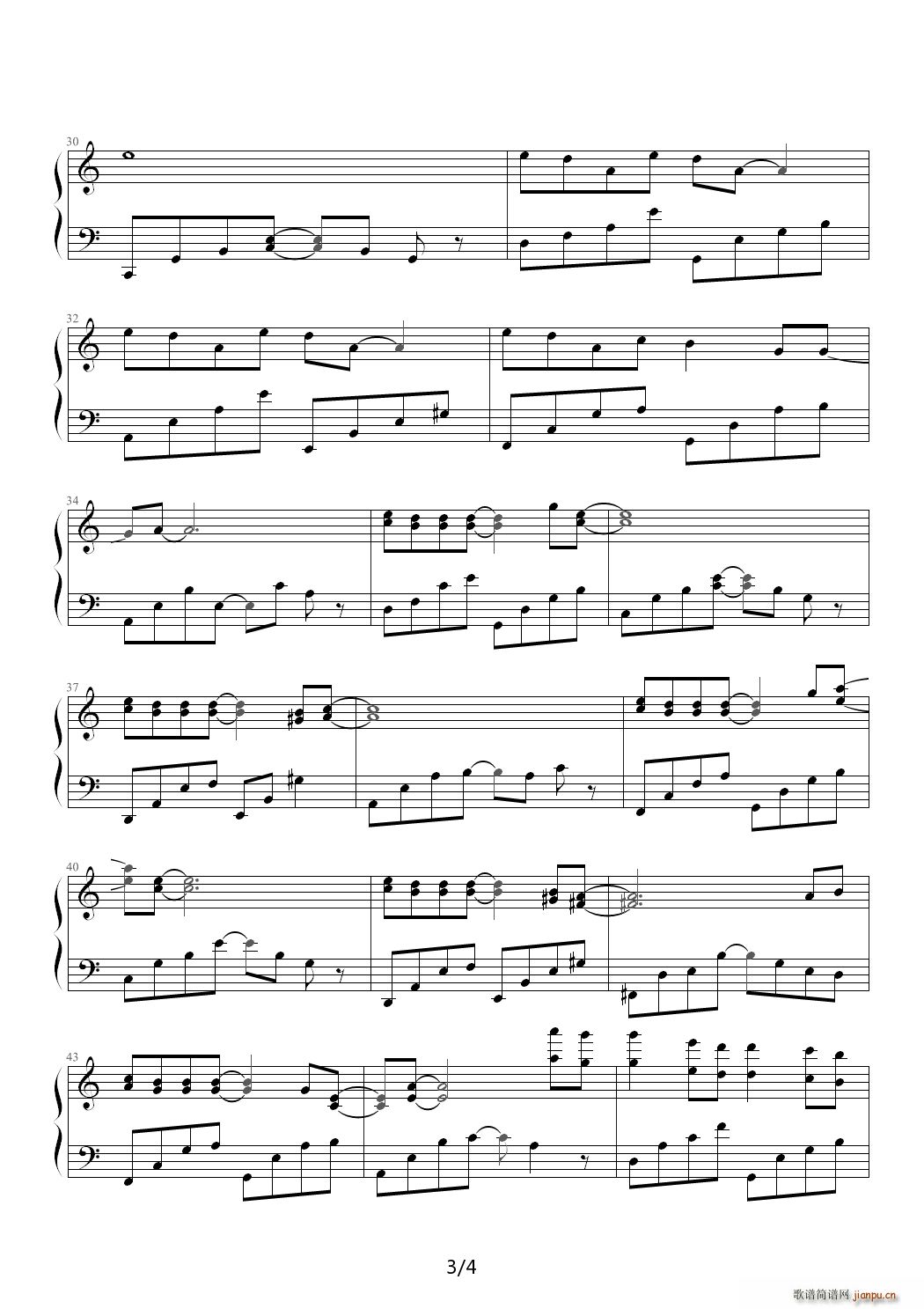 月光下的追溯 C调(钢琴谱)3