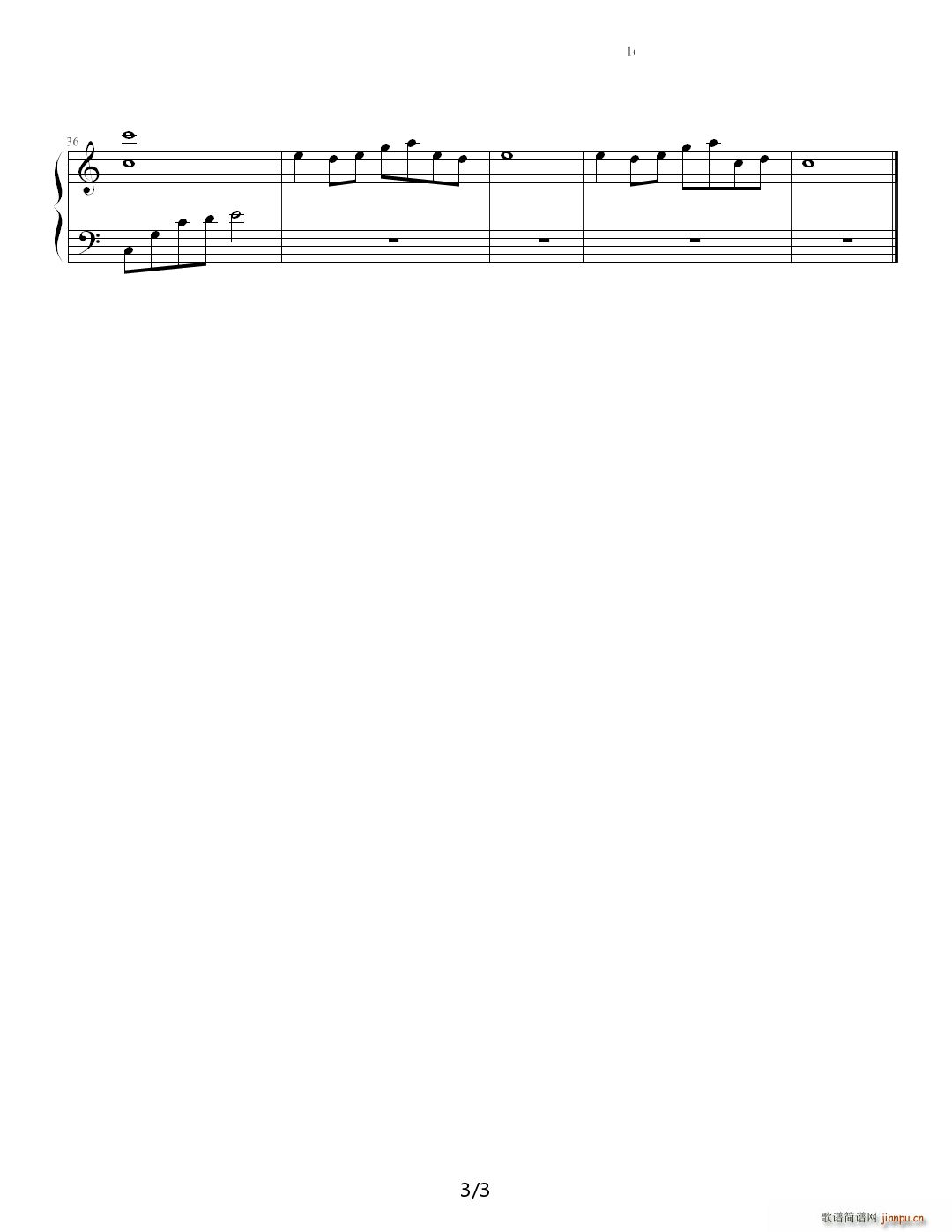 love you one more time before I leave you C调(钢琴谱)3