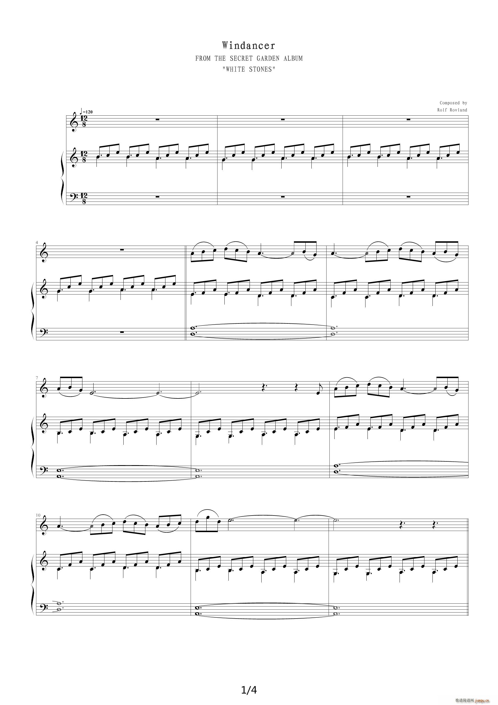 Windancer C调(钢琴谱)1